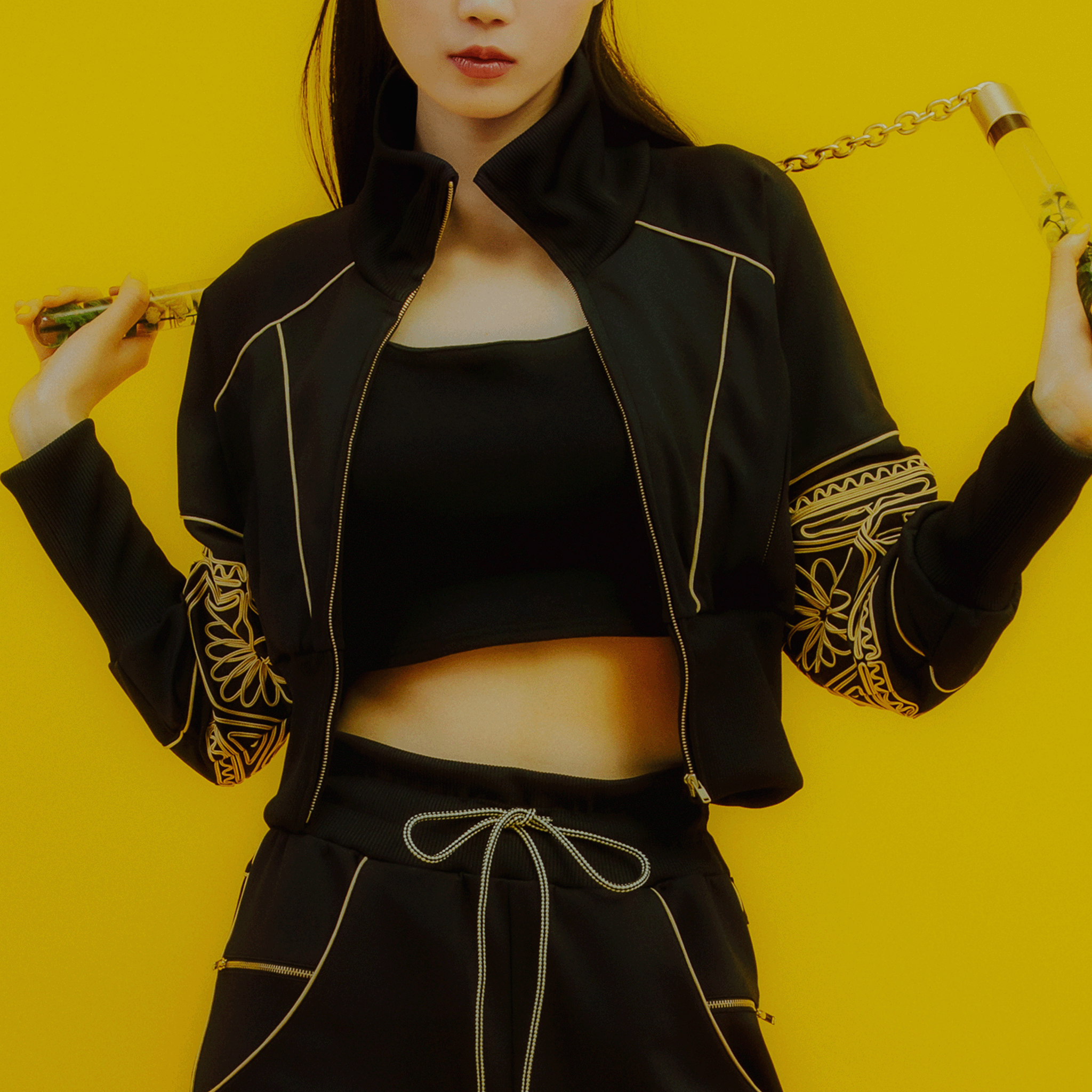 KIKU cropped tracksuit Black【予約販売:2026年9月~10月発送予定】
