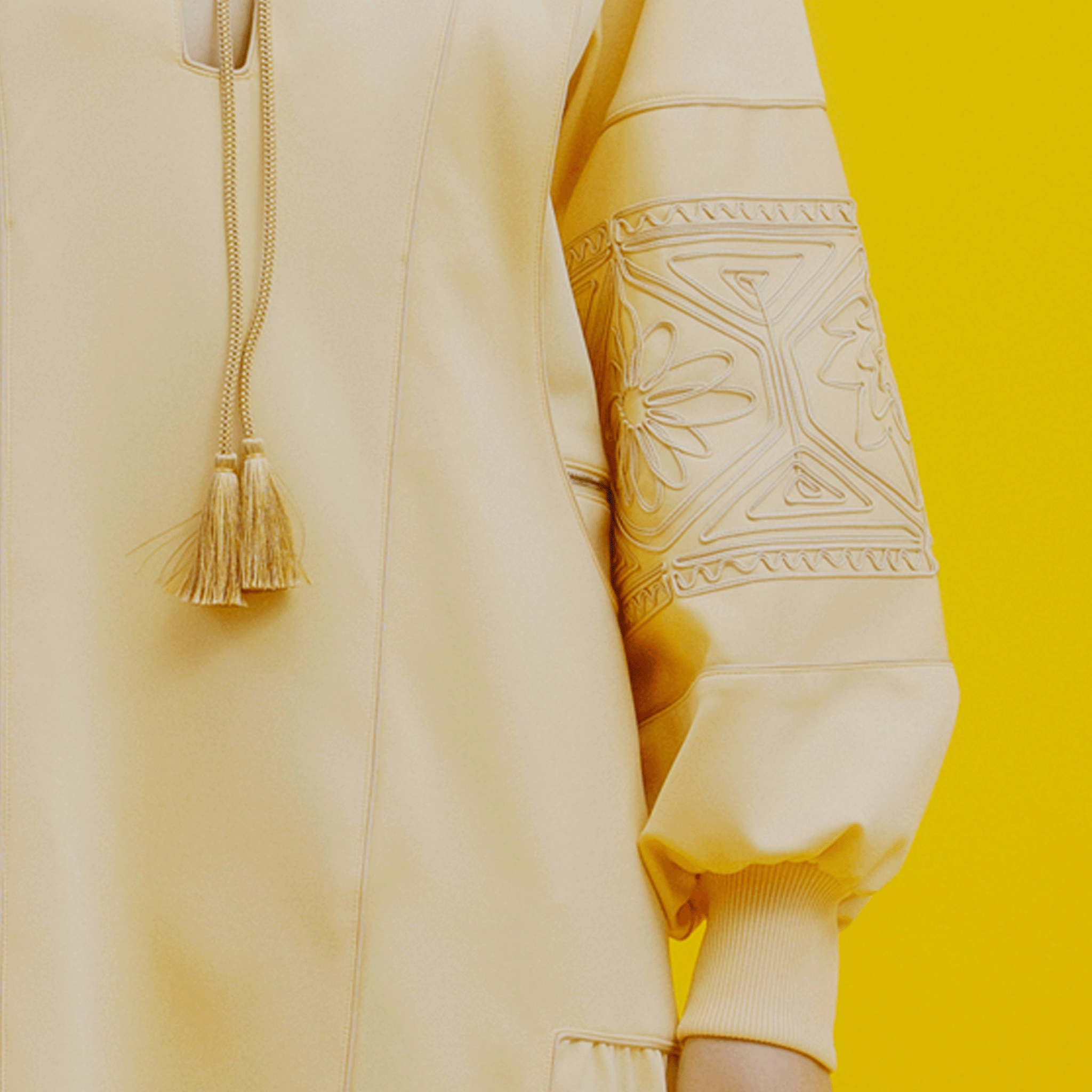 KIKU smock jersey dress Cream