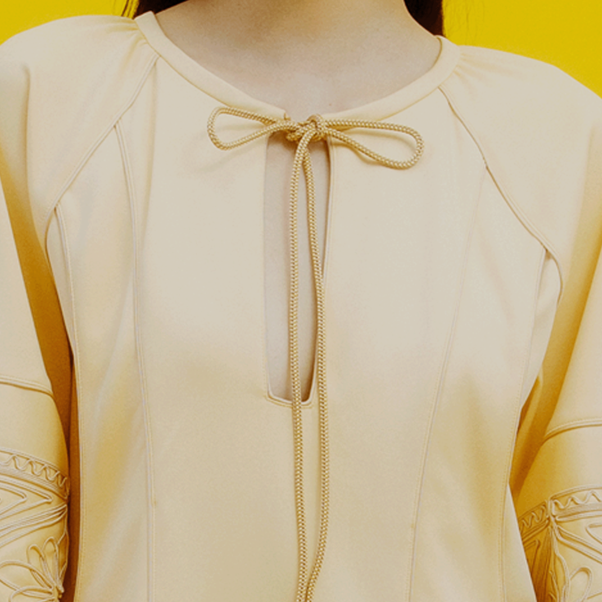 KIKU smock jersey dress Cream
