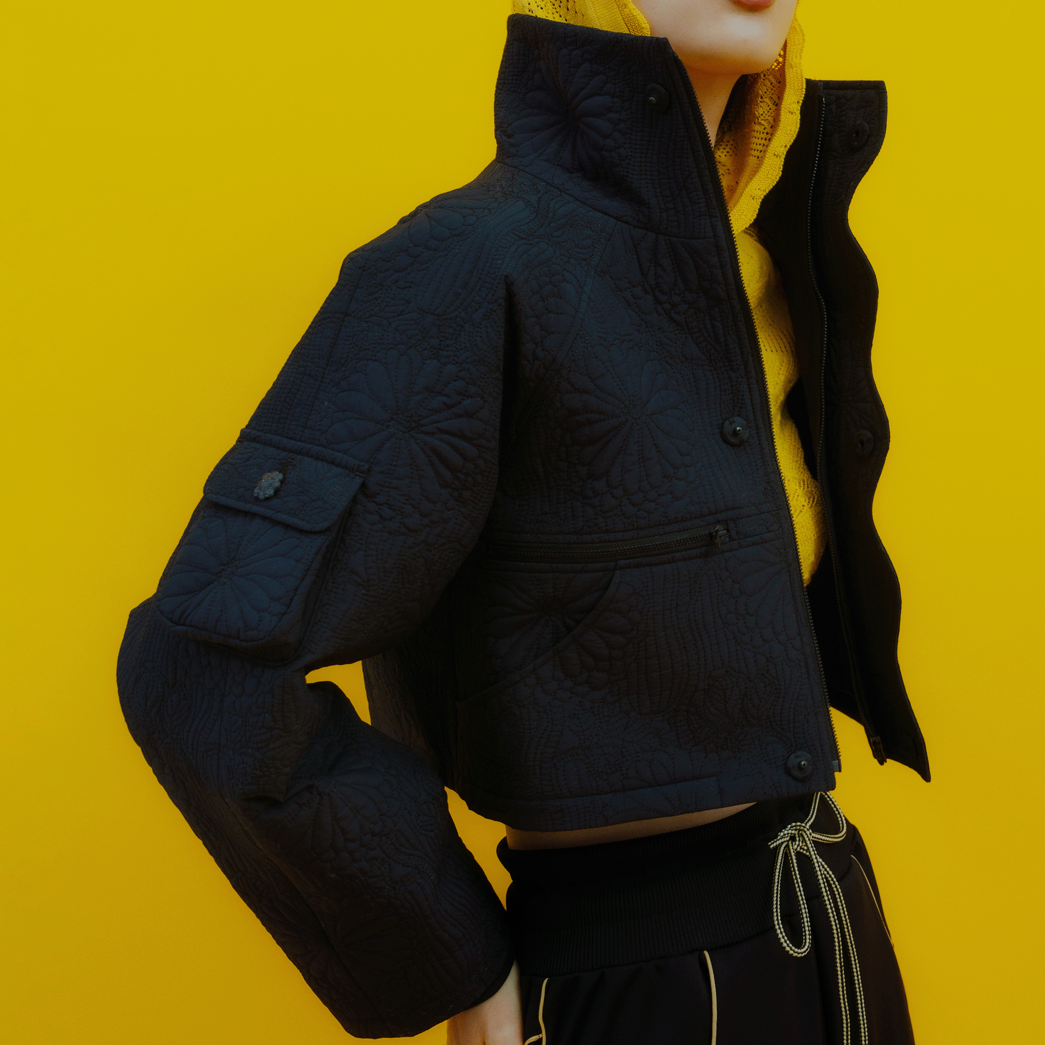 KIKU quilted cropped jacket