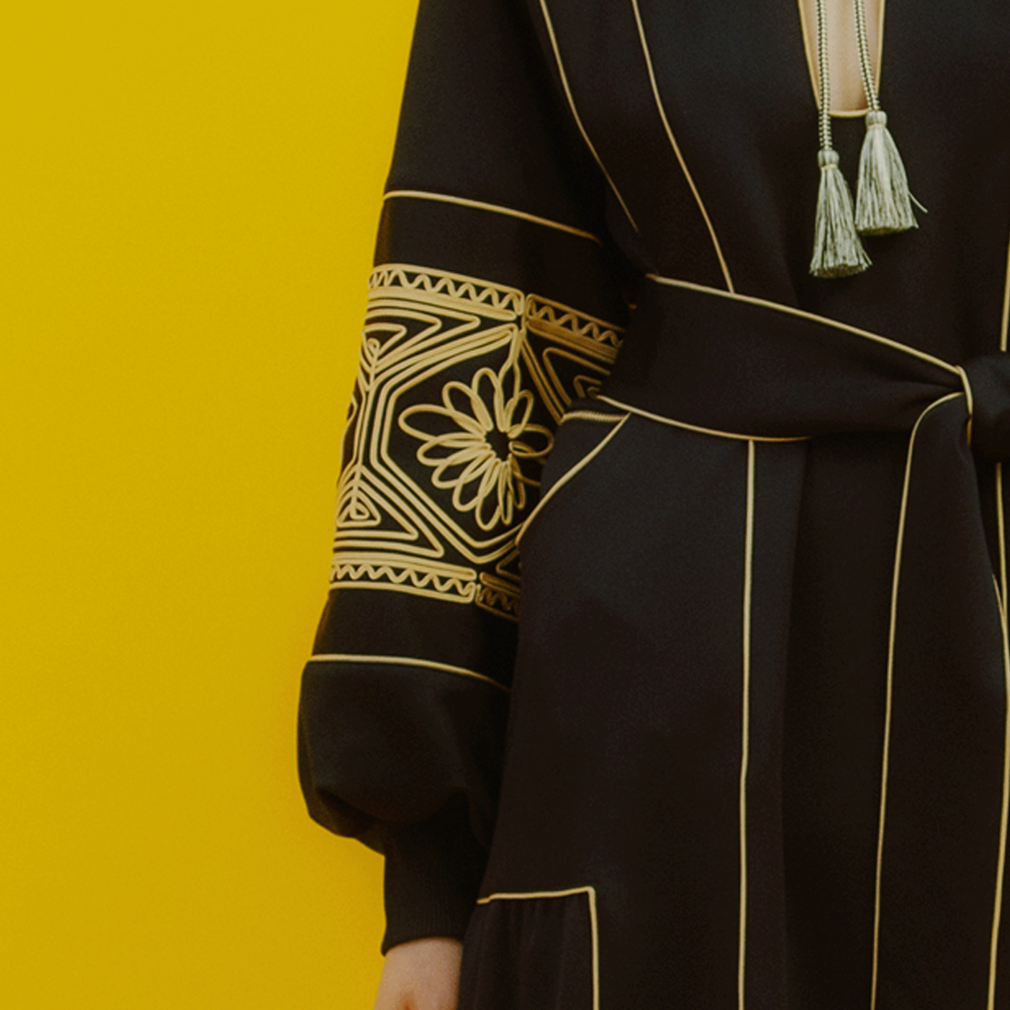 KIKU smock jersey dress Black