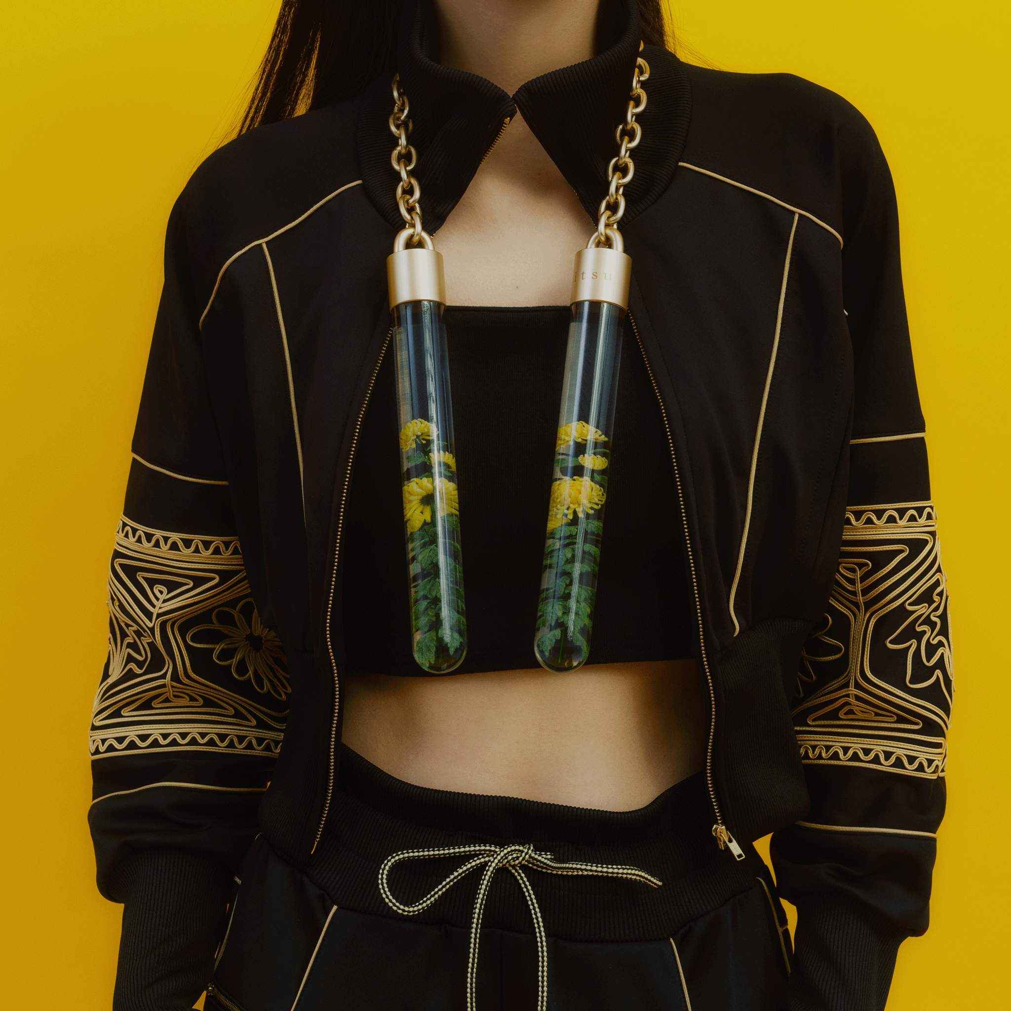 KIKU cropped tracksuit Black【予約販売:2026年9月~10月発送予定】