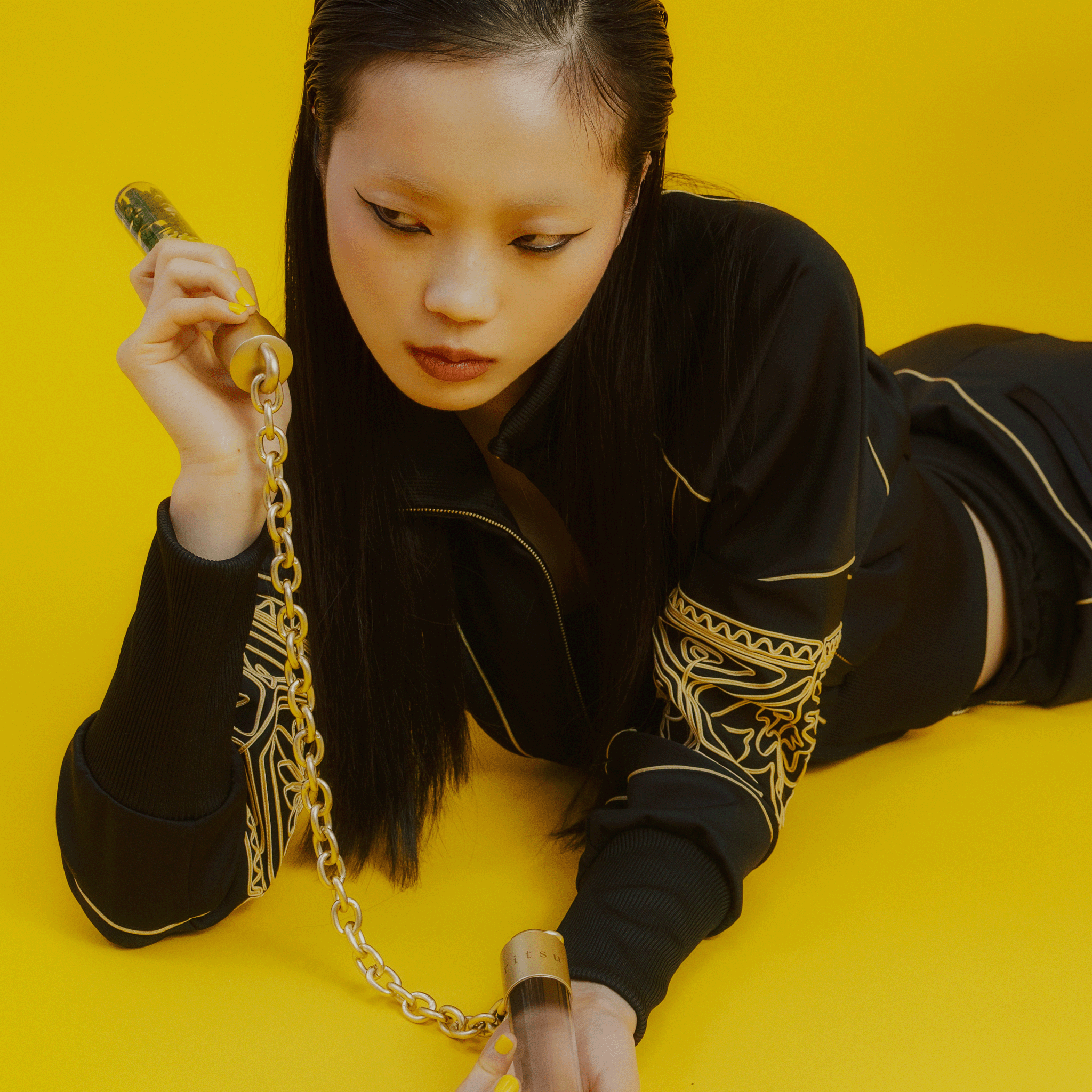 KIKU cropped tracksuit Black【予約販売:2026年9月~10月発送予定】