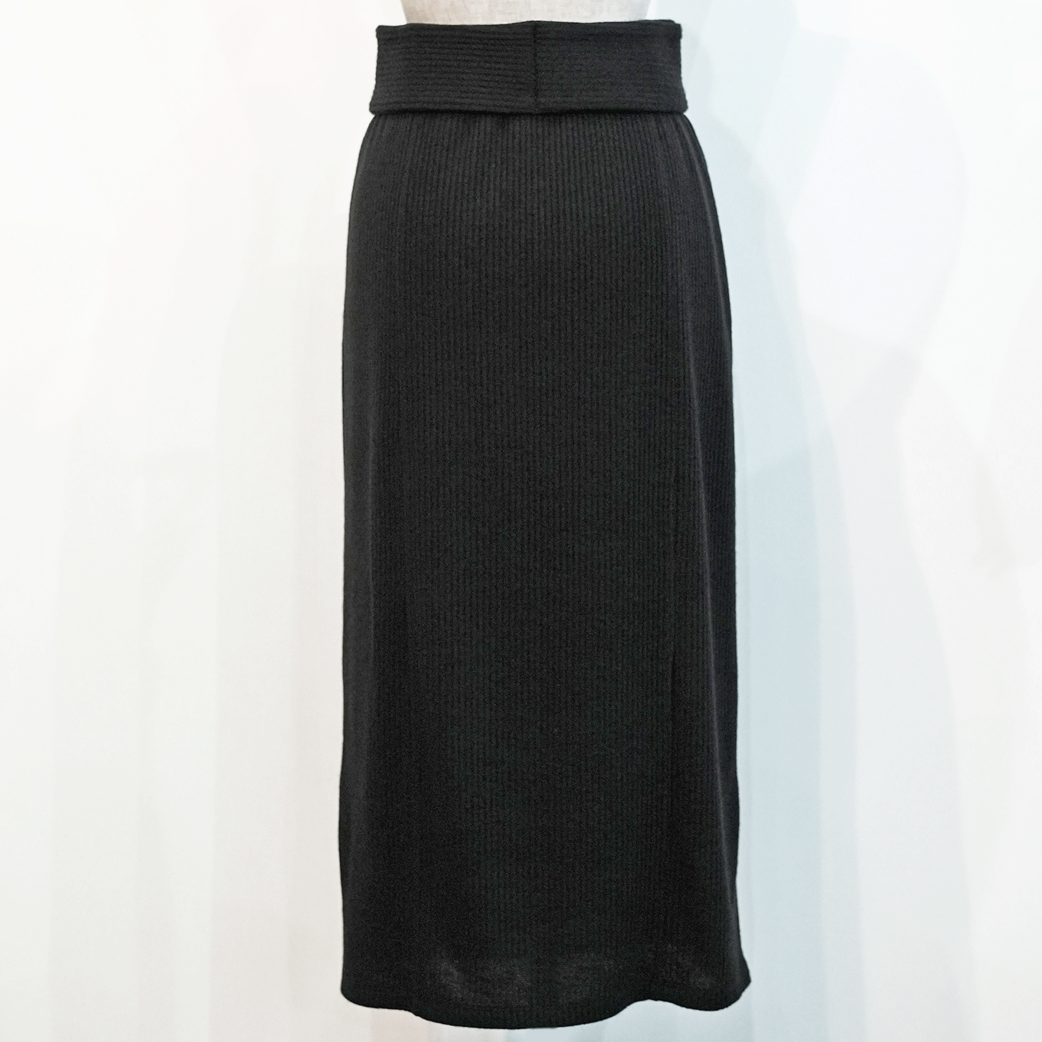Waist belt ruched knit skirt