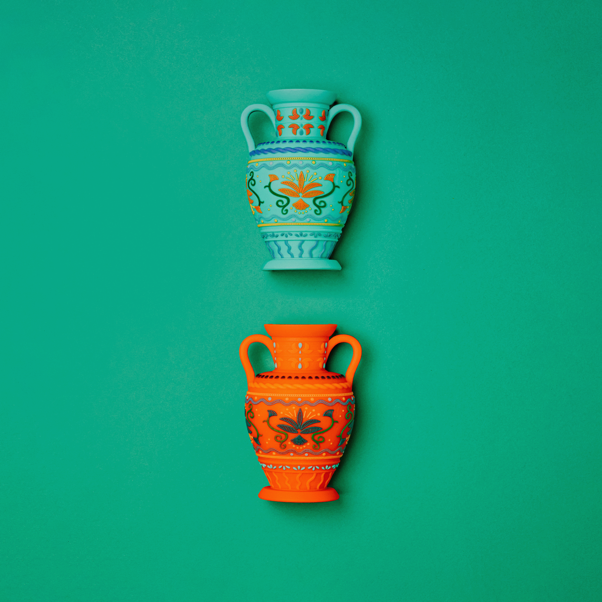 Flower vase hair cuff Red