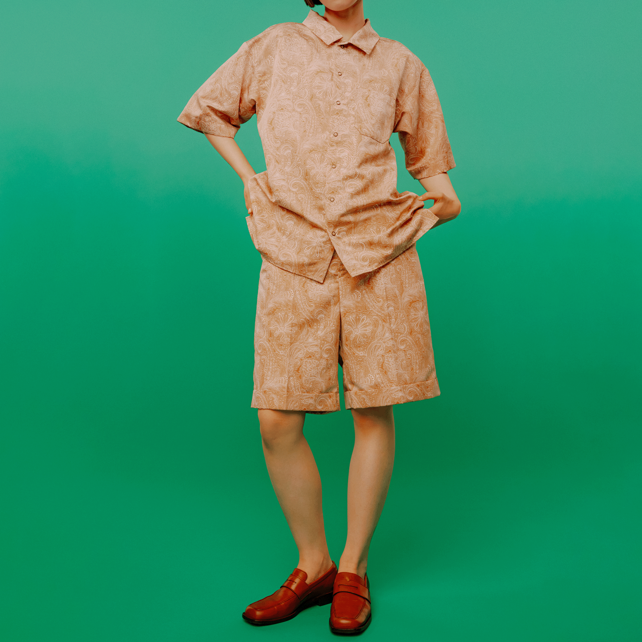 Paisley-print shirt Beige