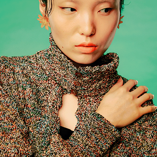 Cropped wavy knit cardigan Fireworks