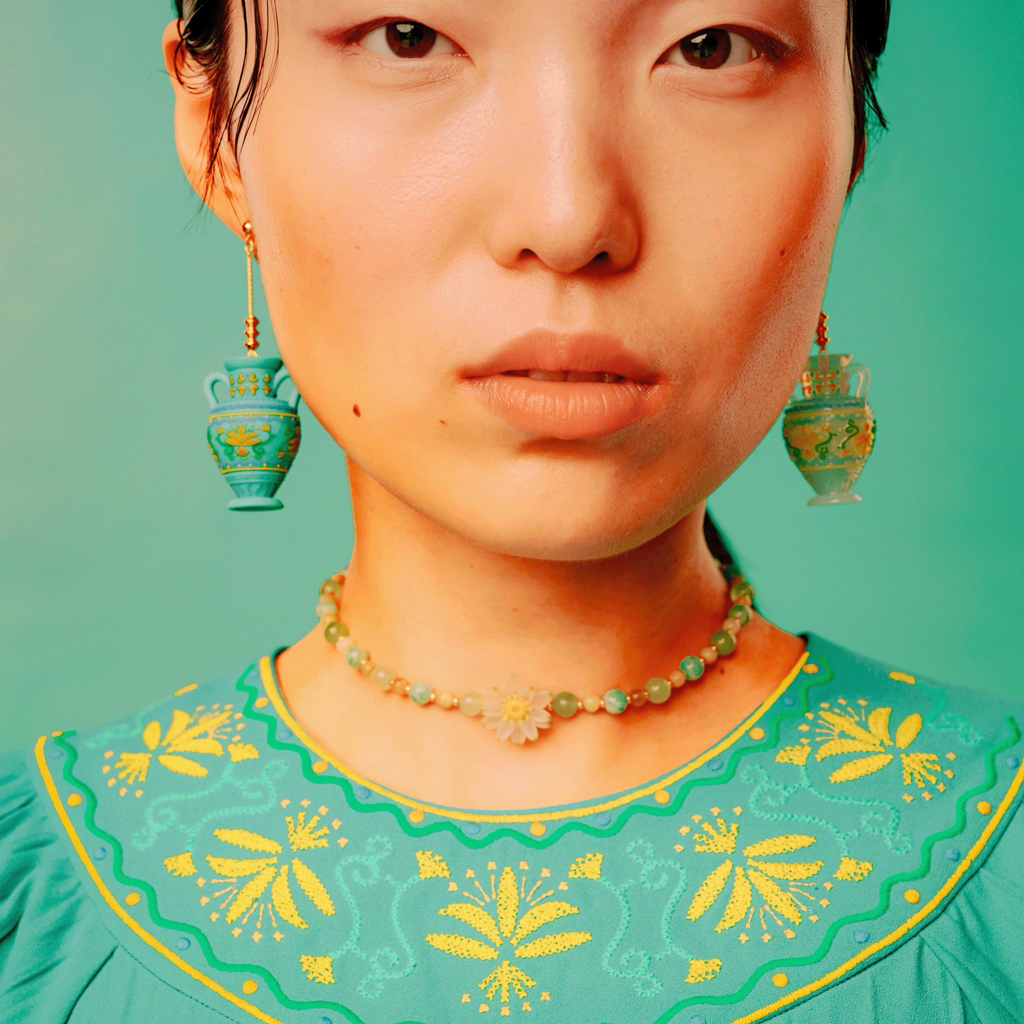Water lily dress Turquoise