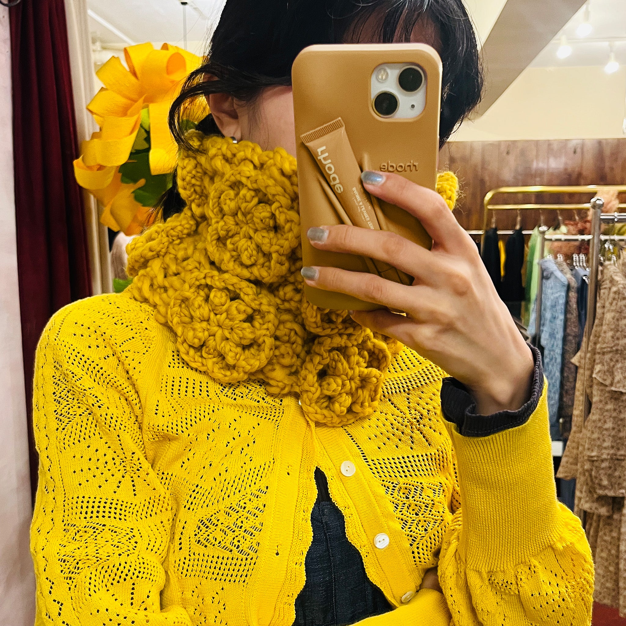 KIKU knit snood Yellow