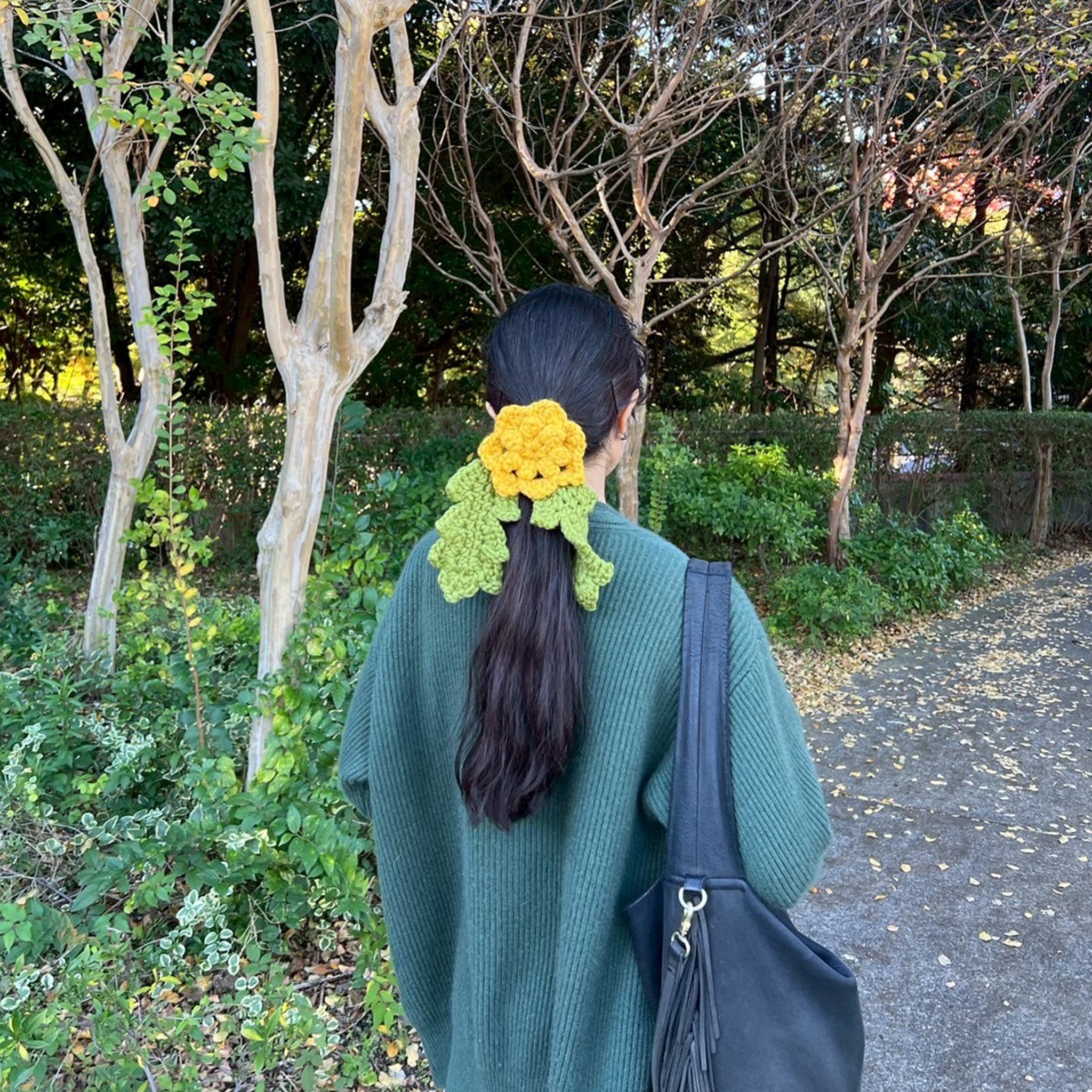 KIKU knit scrunchie - L - Yellow