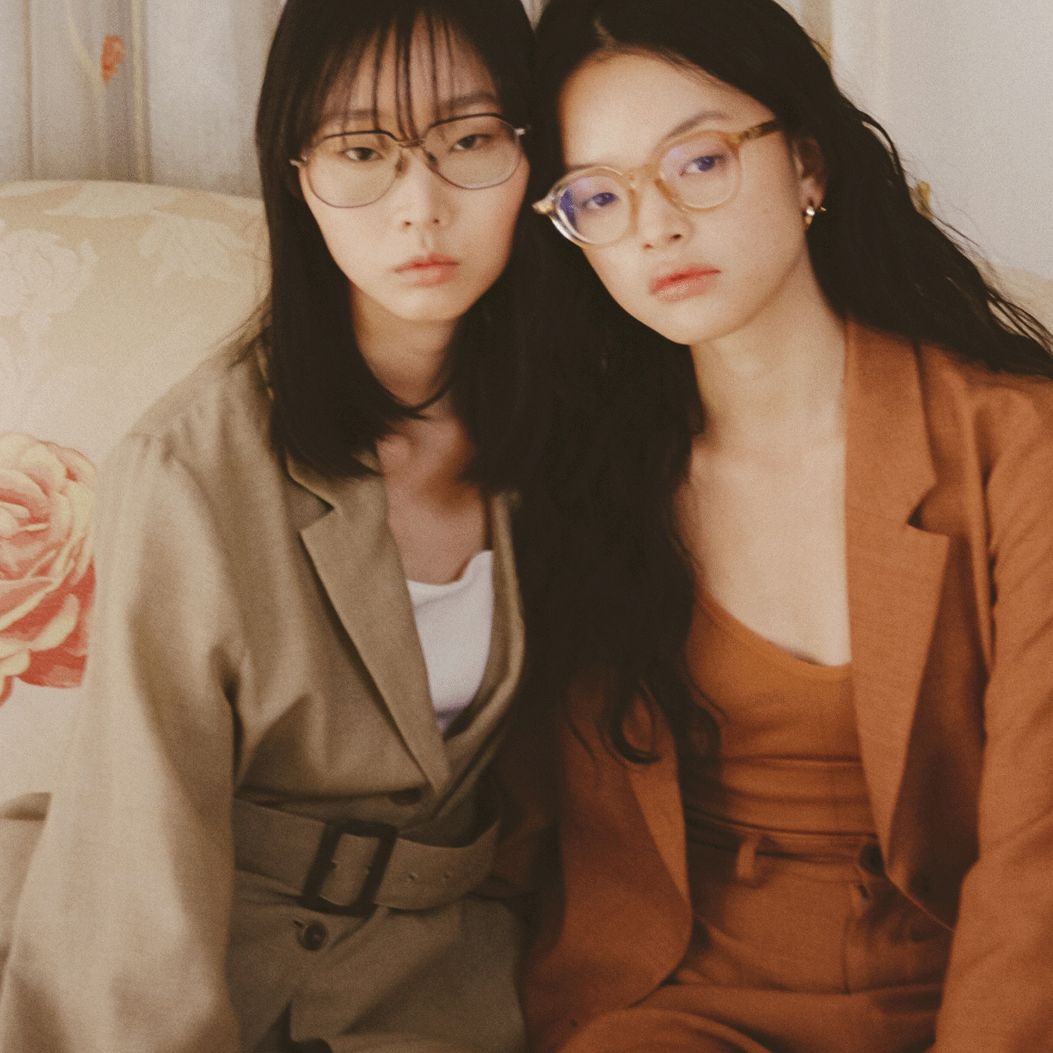 Ramie melange summer jacket Brown