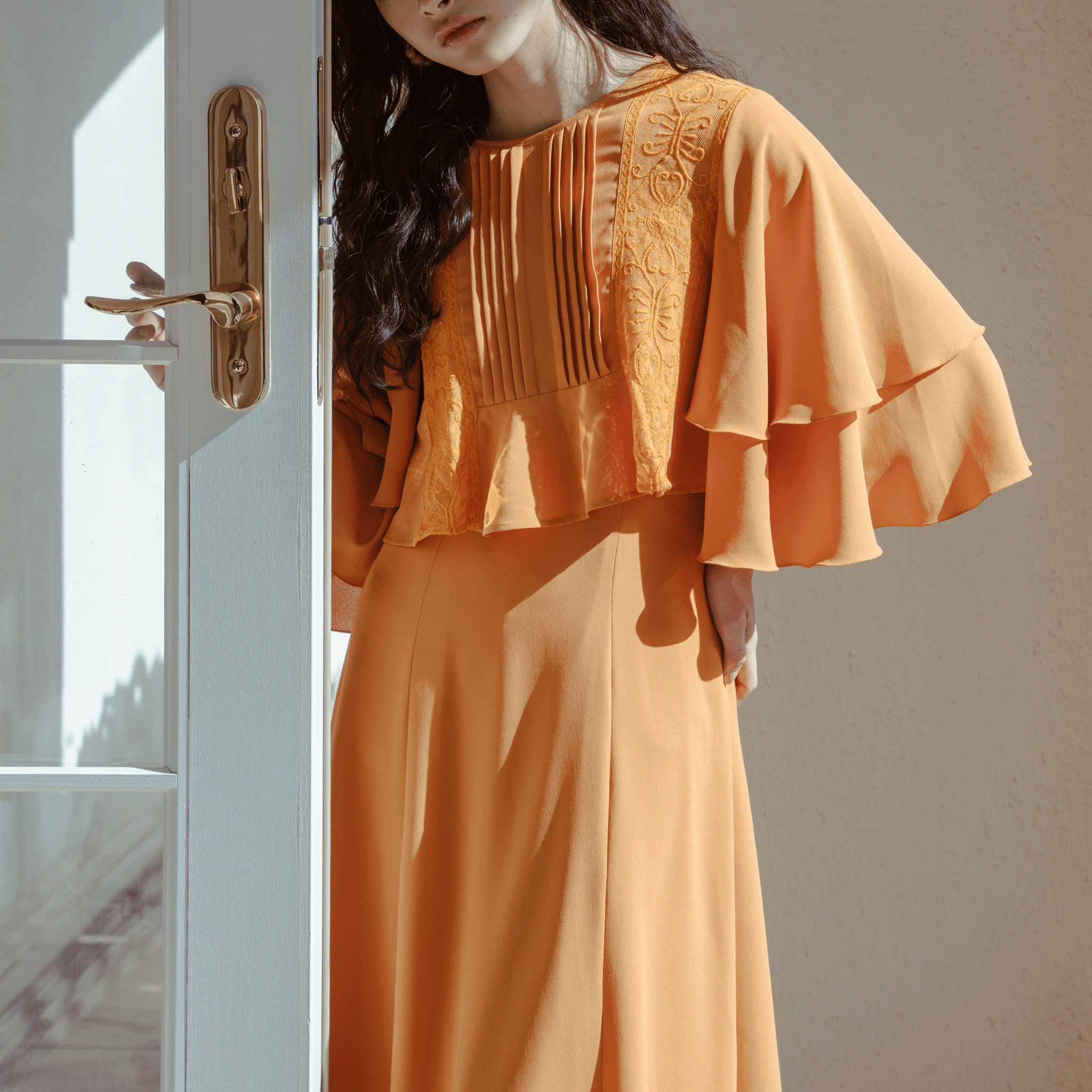 Sun lace camisole dress Orange