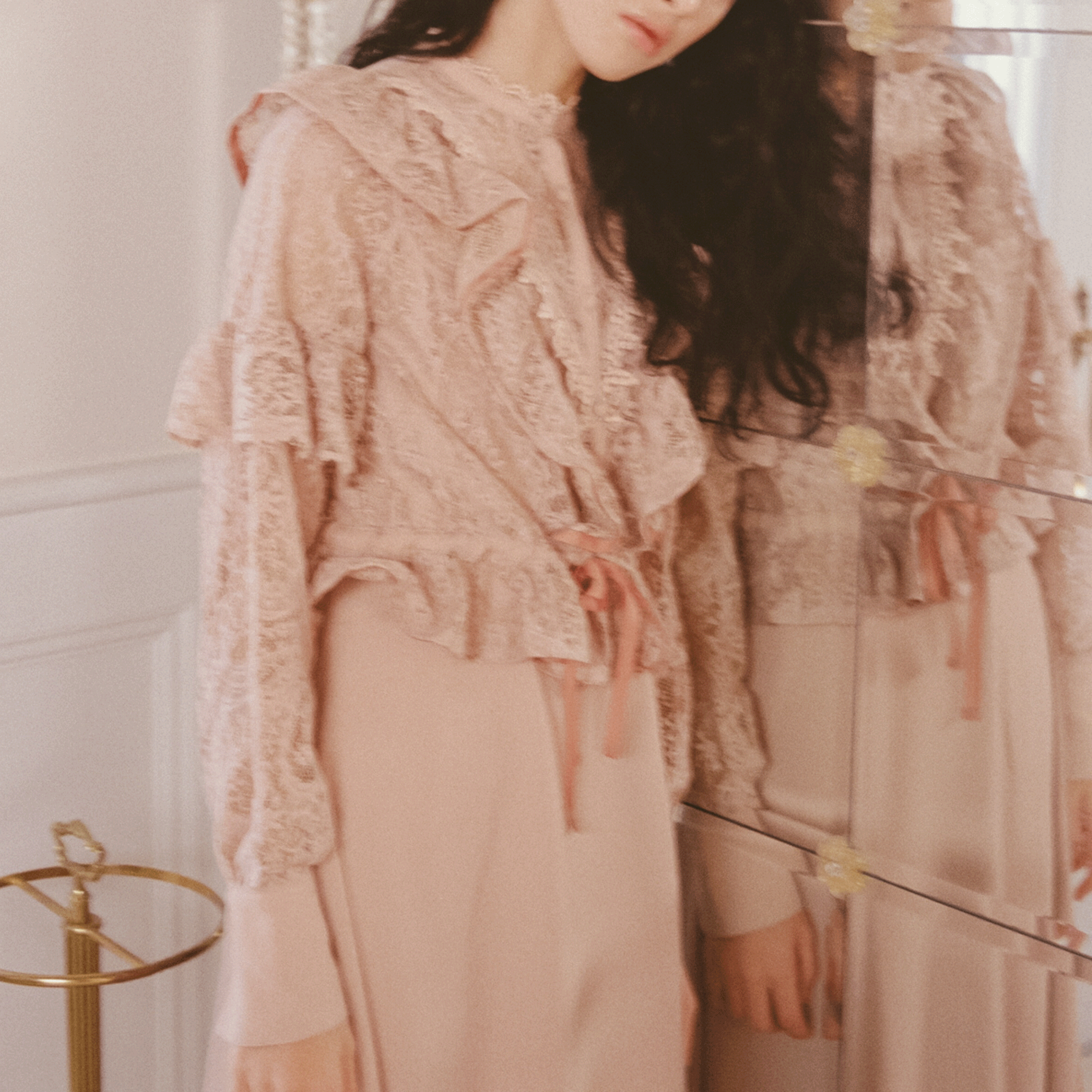 2-Way organic cotton lace midi dress