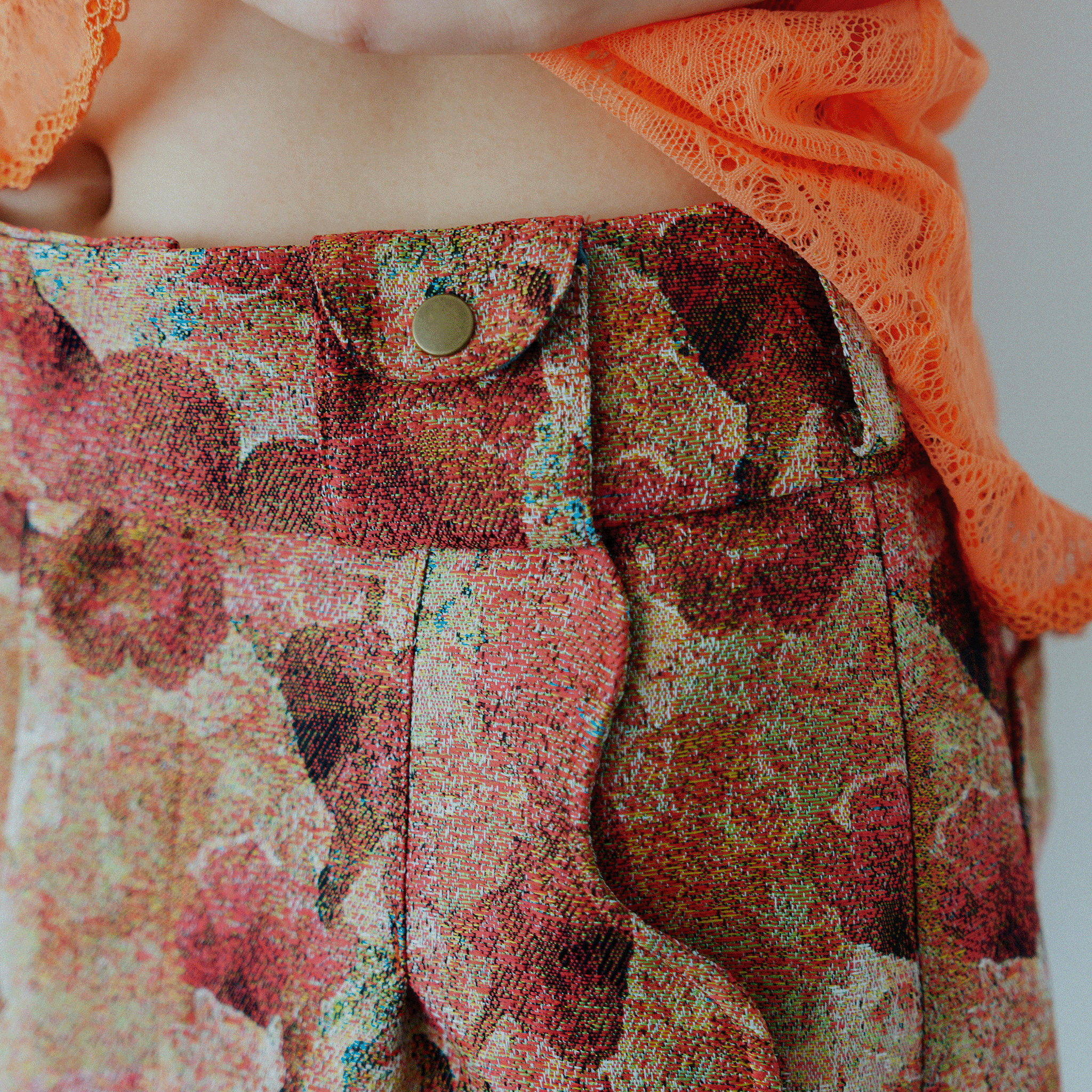 Snapdragon Floral Jacquard skirt Red【予約販売:2026年3月~5月発送予定】