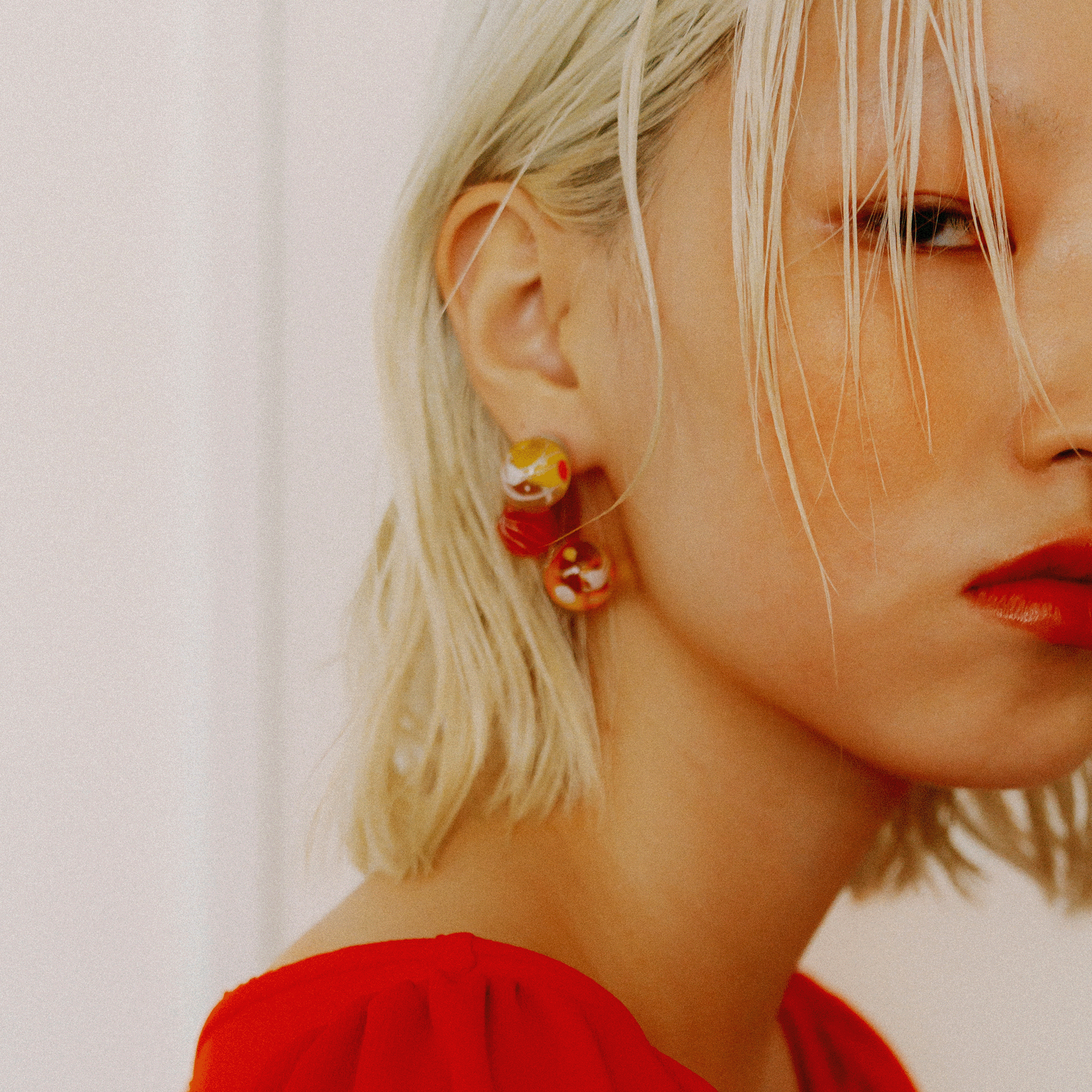 Water Balloon Bubble Earrings ( Set ) Red【予約販売:2026年3月~5月発送予定】