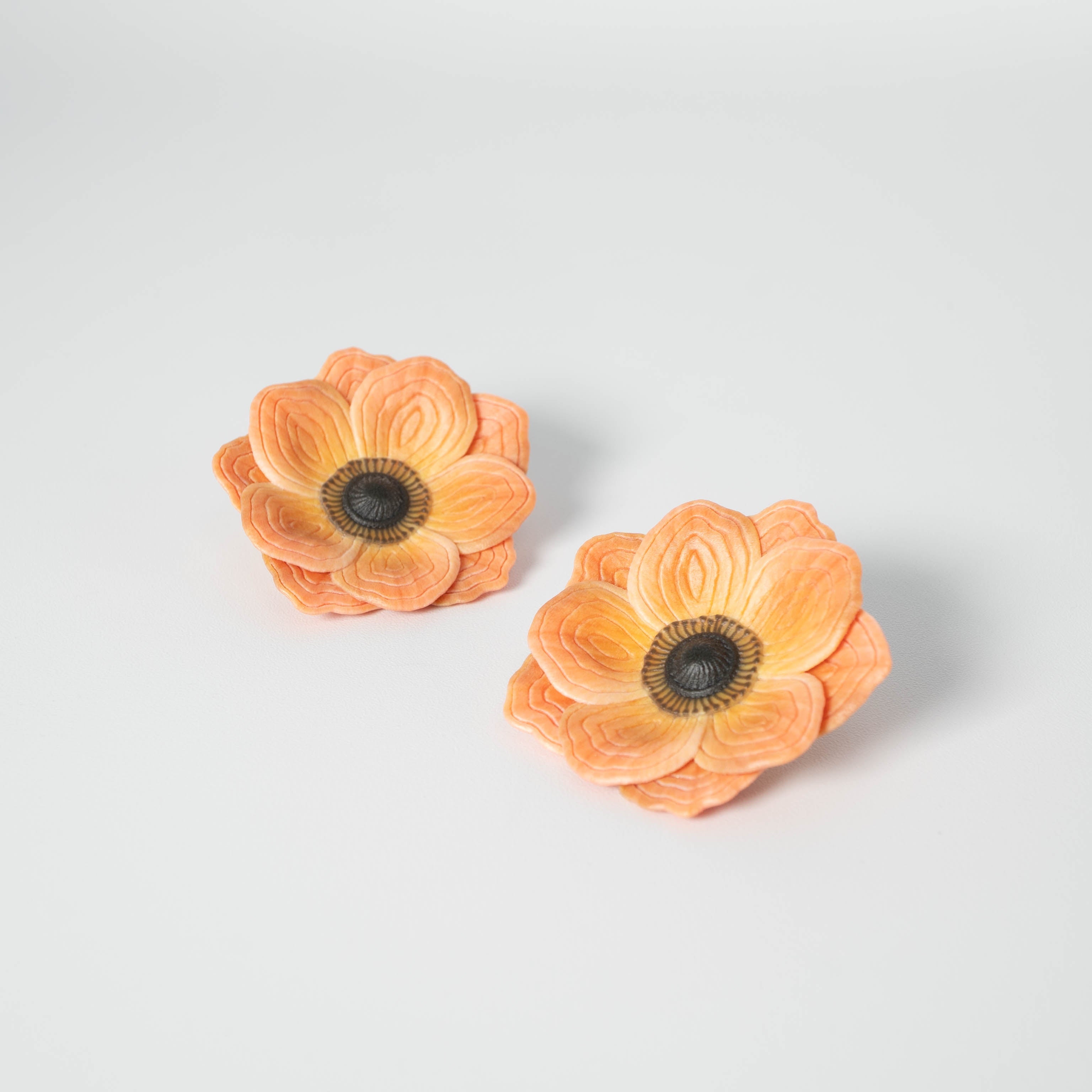 Anemone Flower Earrings - M - Yellow