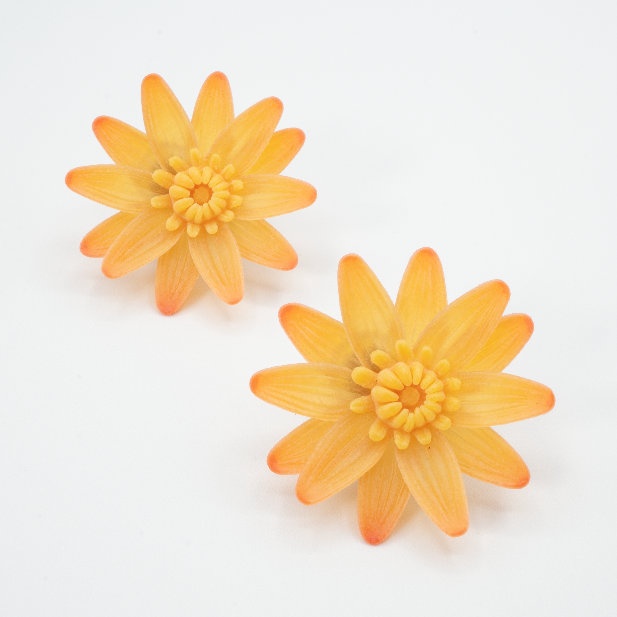 Water lily earrings - M - Orange