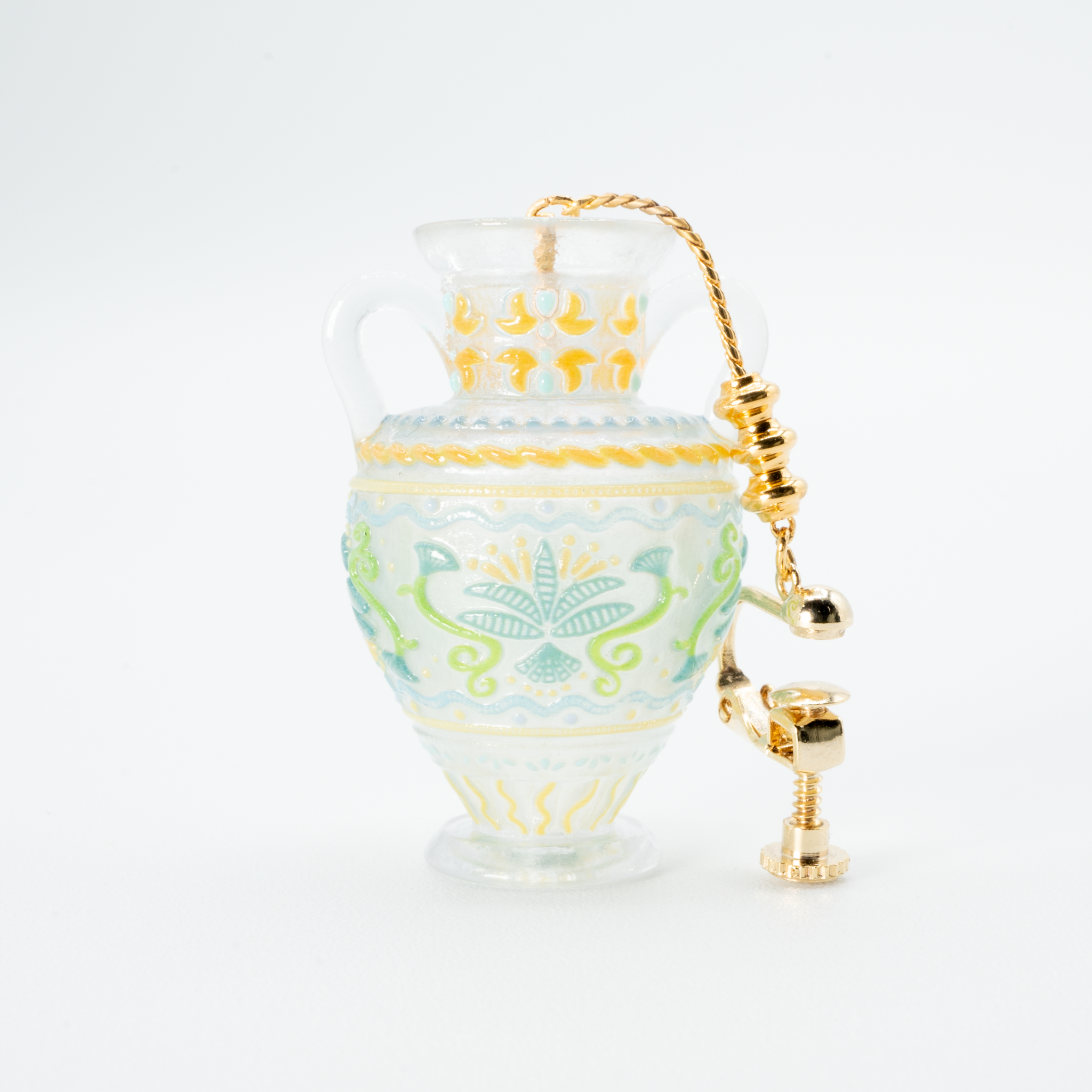 Flower vase single earring Clear multi