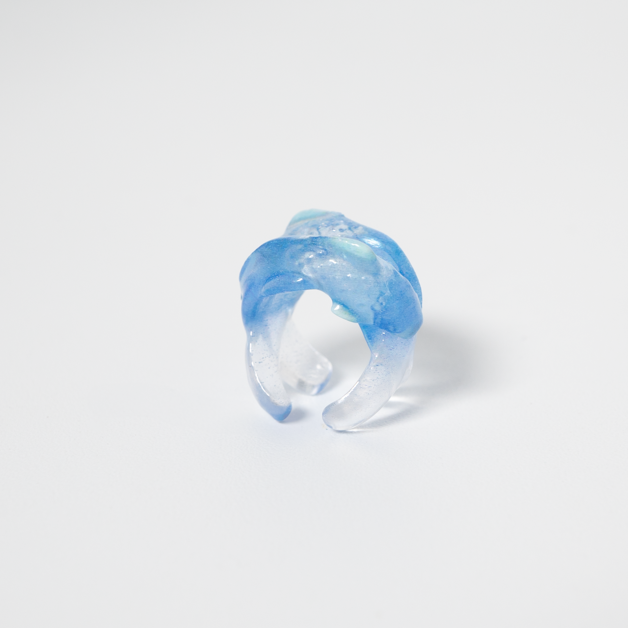 Double fish ear cuff Blue