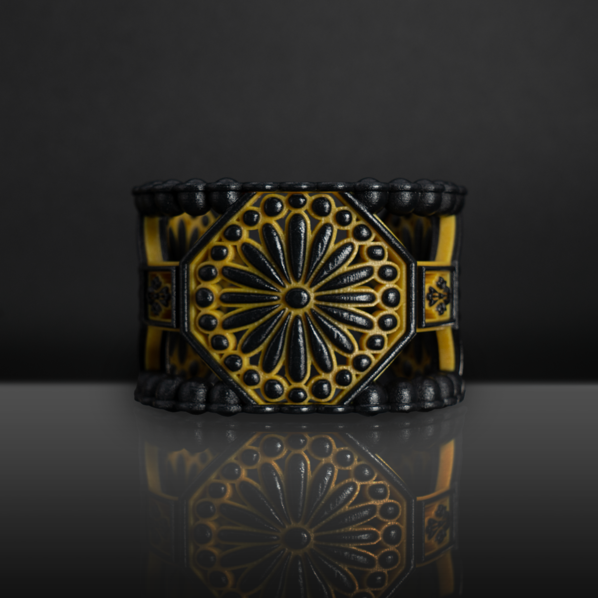 KIKU frame bracelet Black×Yellow