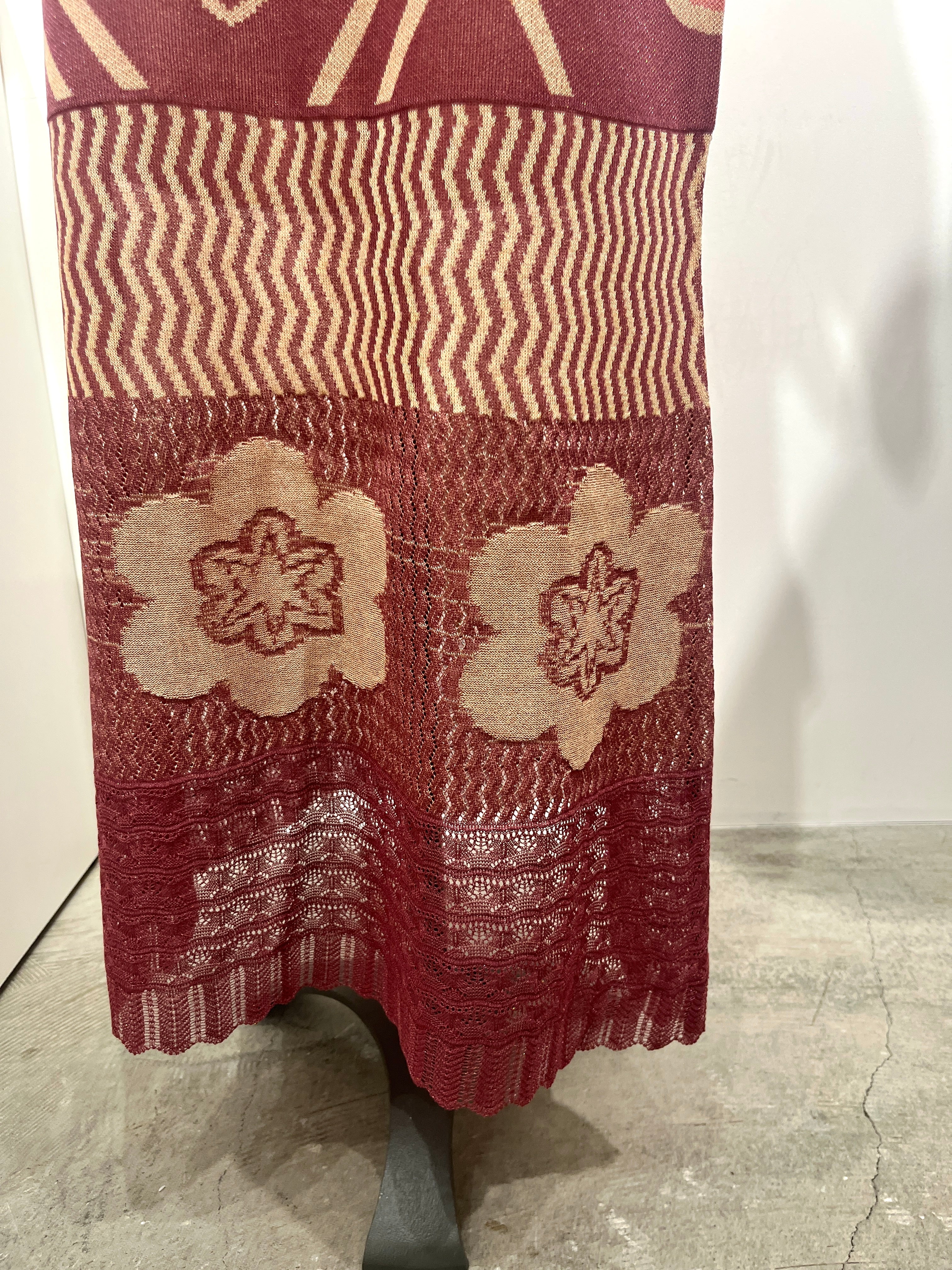 Wave-pattern lamé knitted dress Purple【4月発売予定】