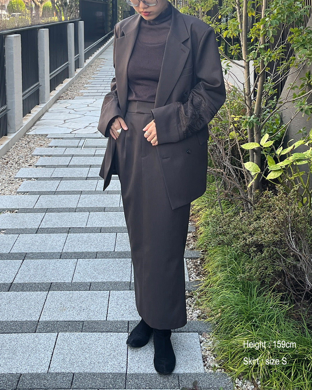 Wool tight skirt Dark brown【予約販売:2026年9月~10月発送予定】