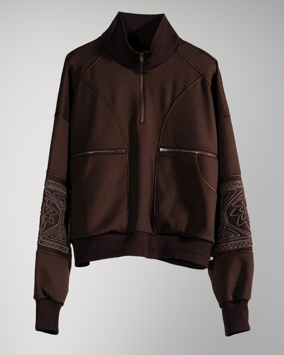 KIKU embroidered overseized track jacket Chocolate【予約販売:2026年9月~10月発送予定】