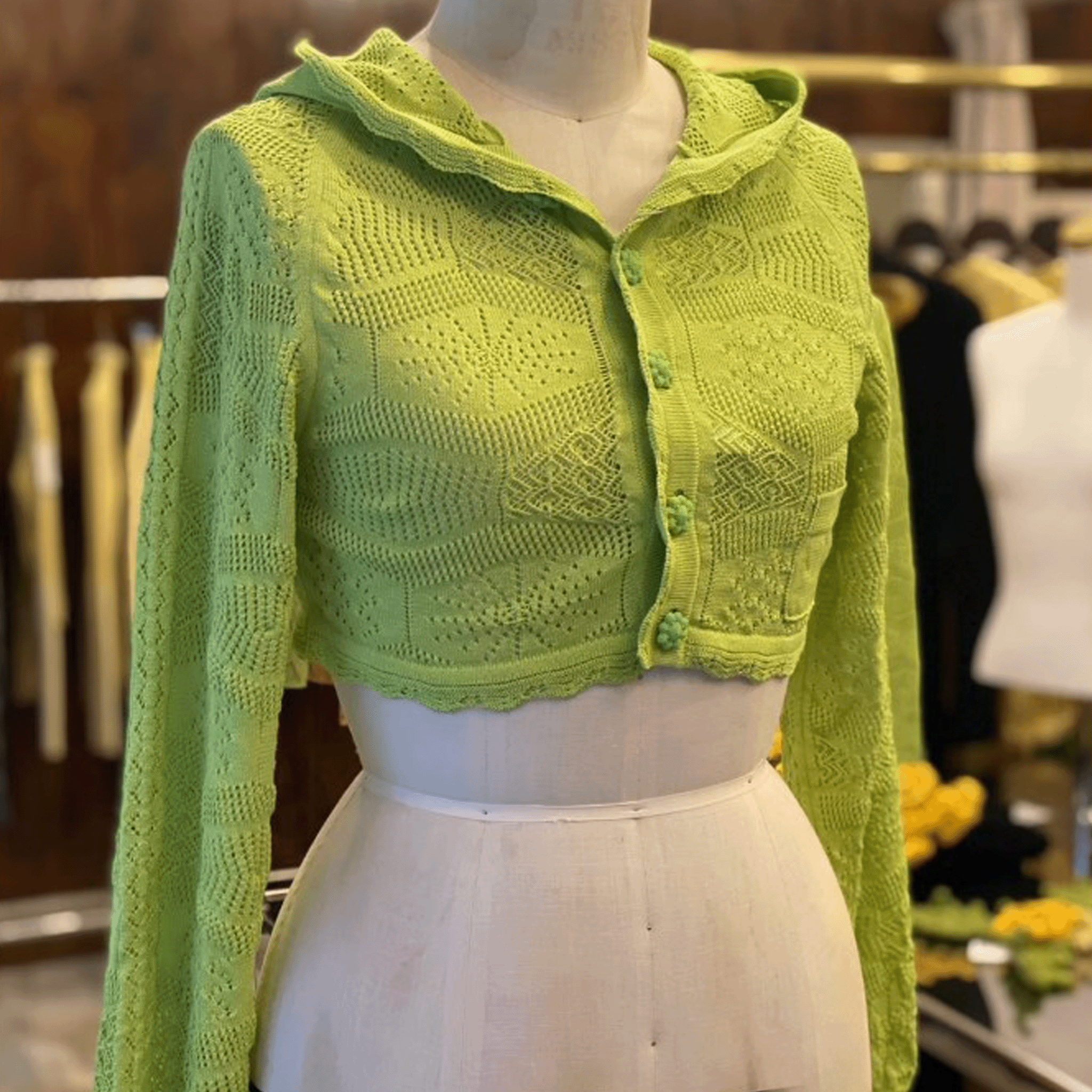 KIKU hooded cardigan Light green