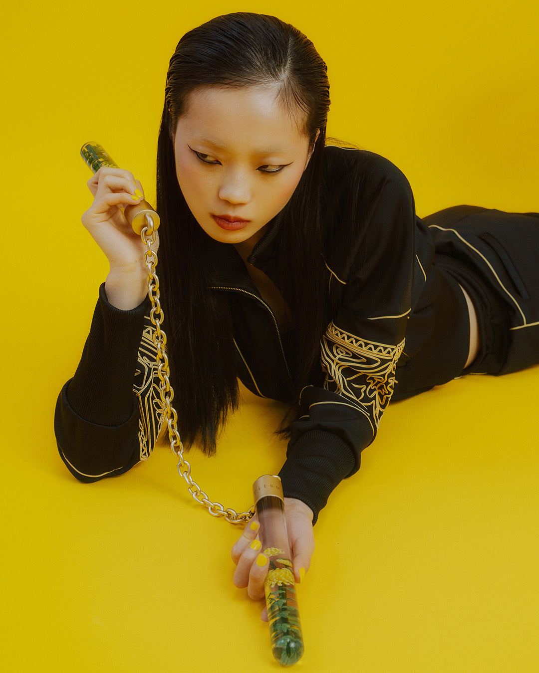 KIKU cropped tracksuit Black【予約販売:2026年9月~10月発送予定】