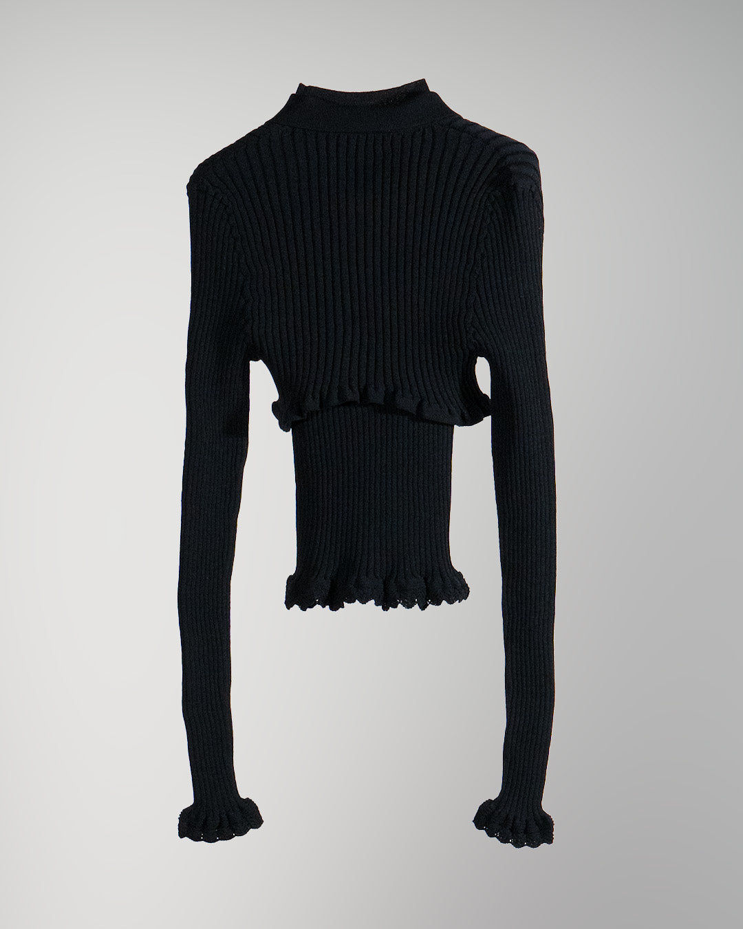Ribbed polo bolero knit set Black【予約販売:2026年9月~10月発送予定】