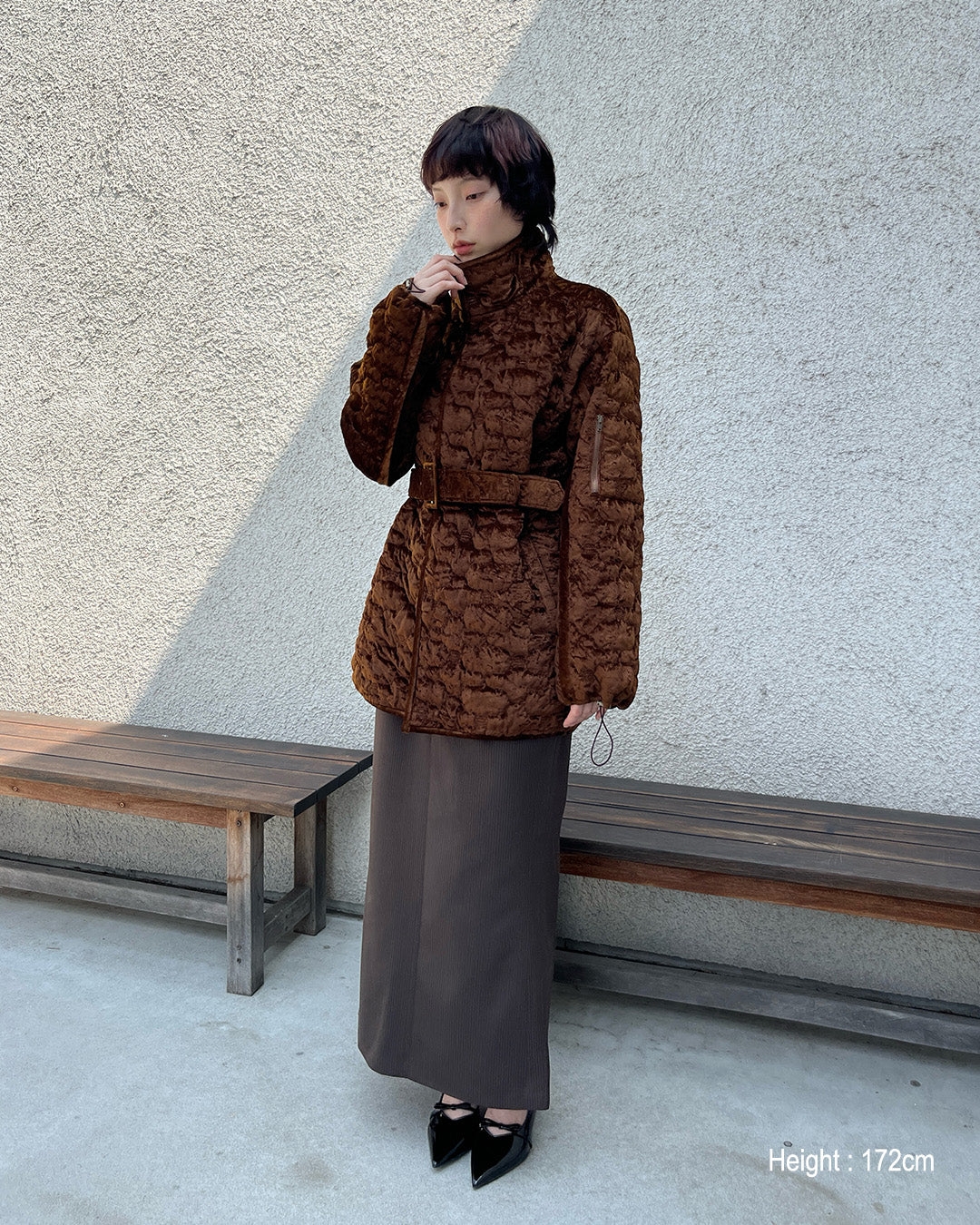 Wool tight skirt Dark brown【予約販売:2026年9月~10月発送予定】