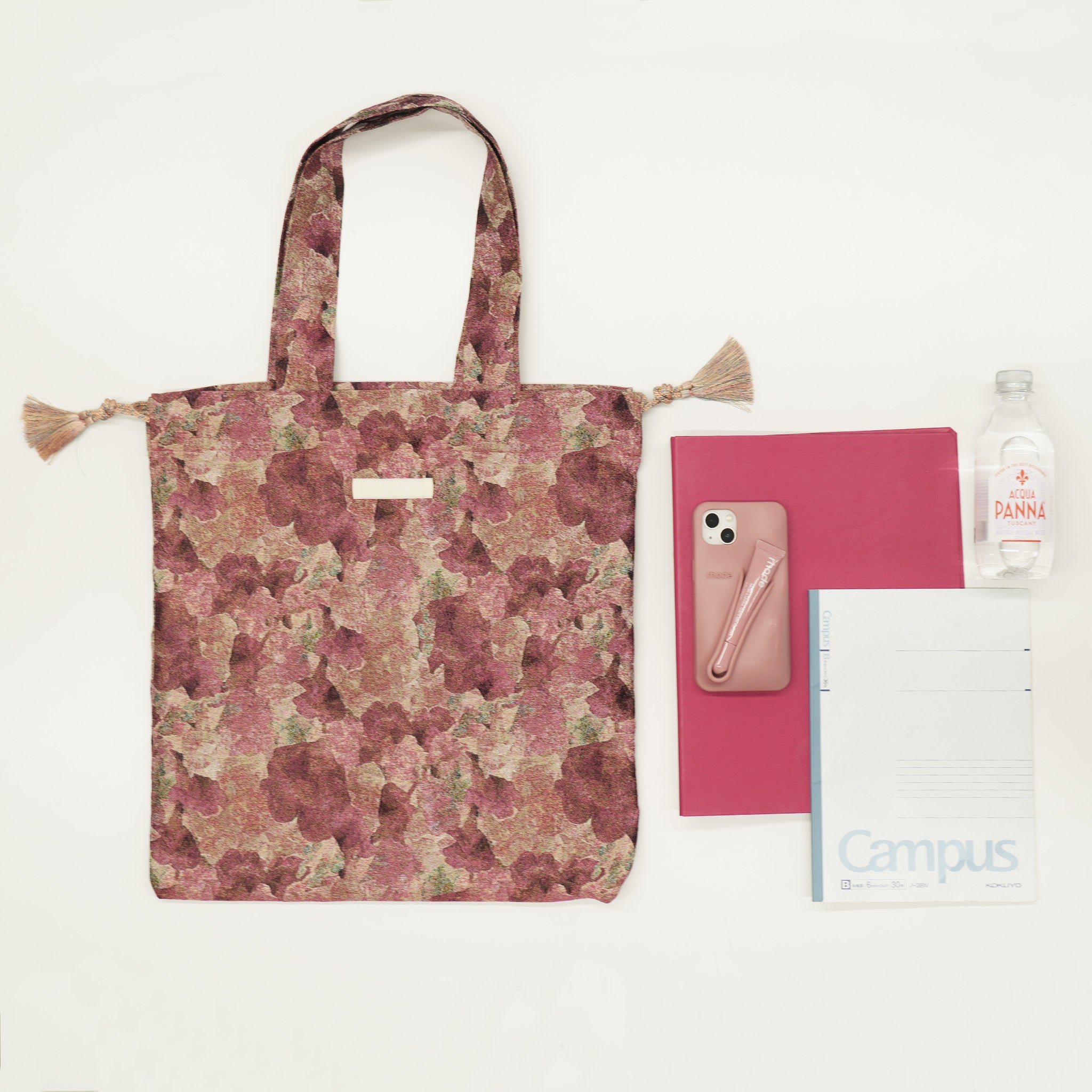 Snapdragon Floral Jacquard Reversible Tote Bag Gray【予約販売:2026年3月~5月発送予定】