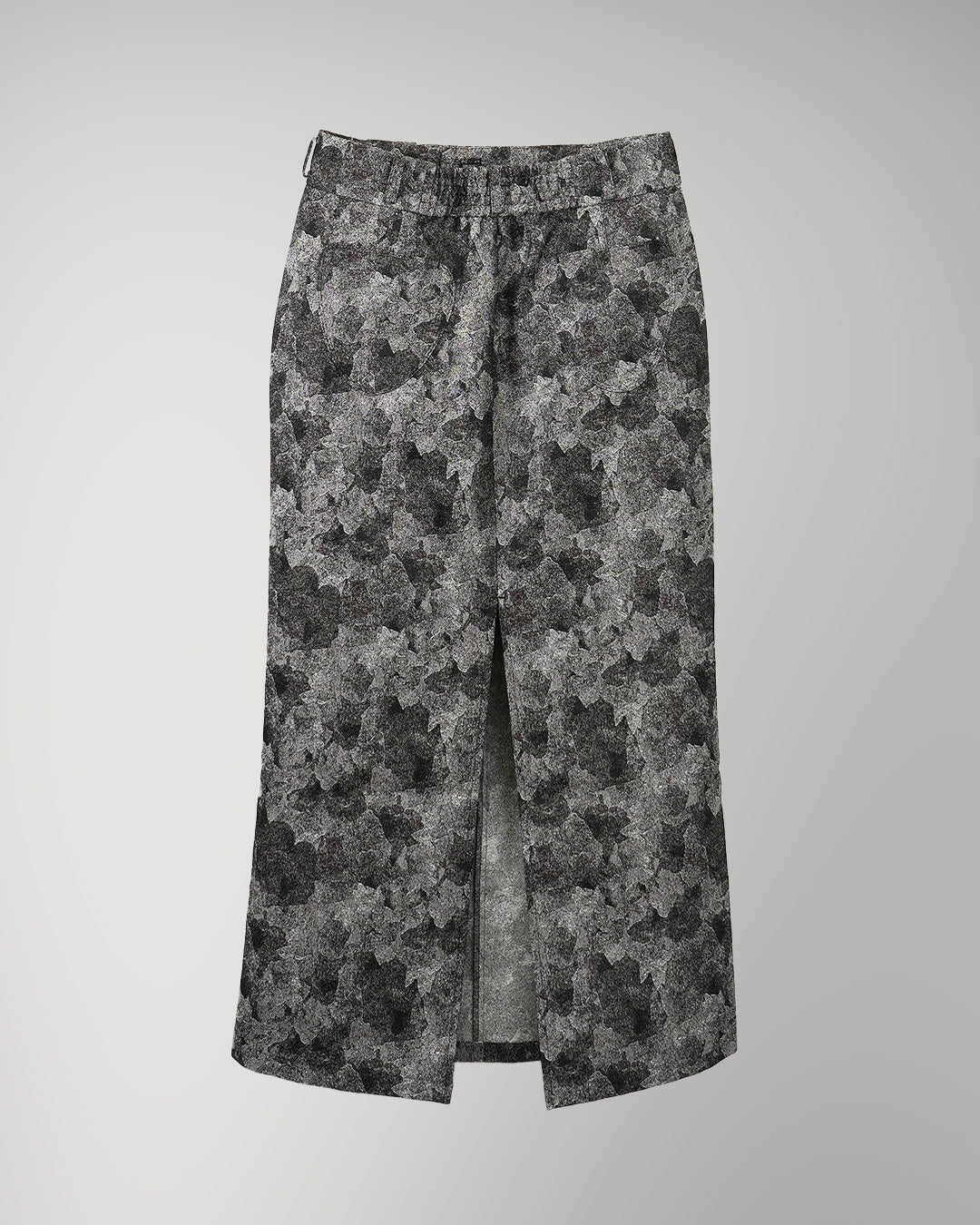 Snapdragon Floral Jacquard Skirt Gray
