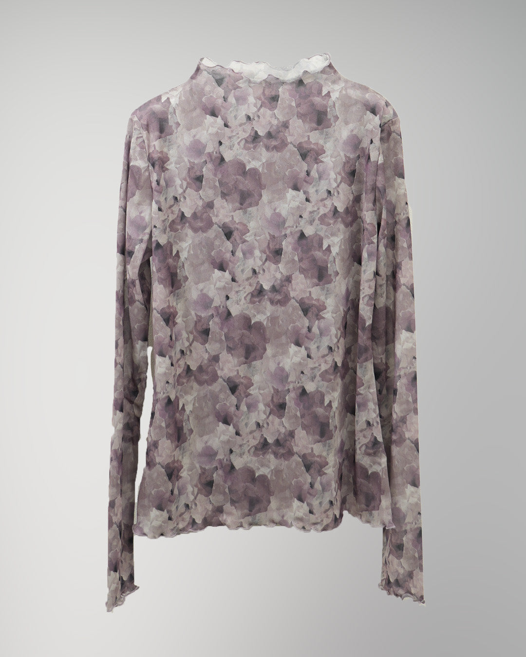 Snapdragon Floral Print Fitted Top Gray