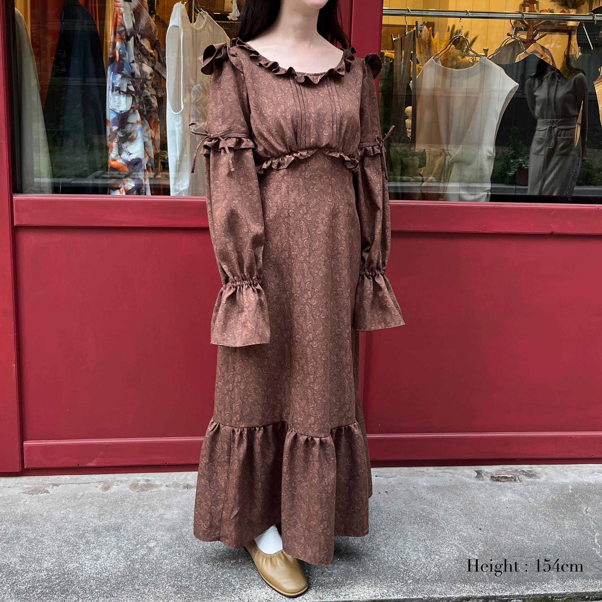 Ash frill midi dress Brown