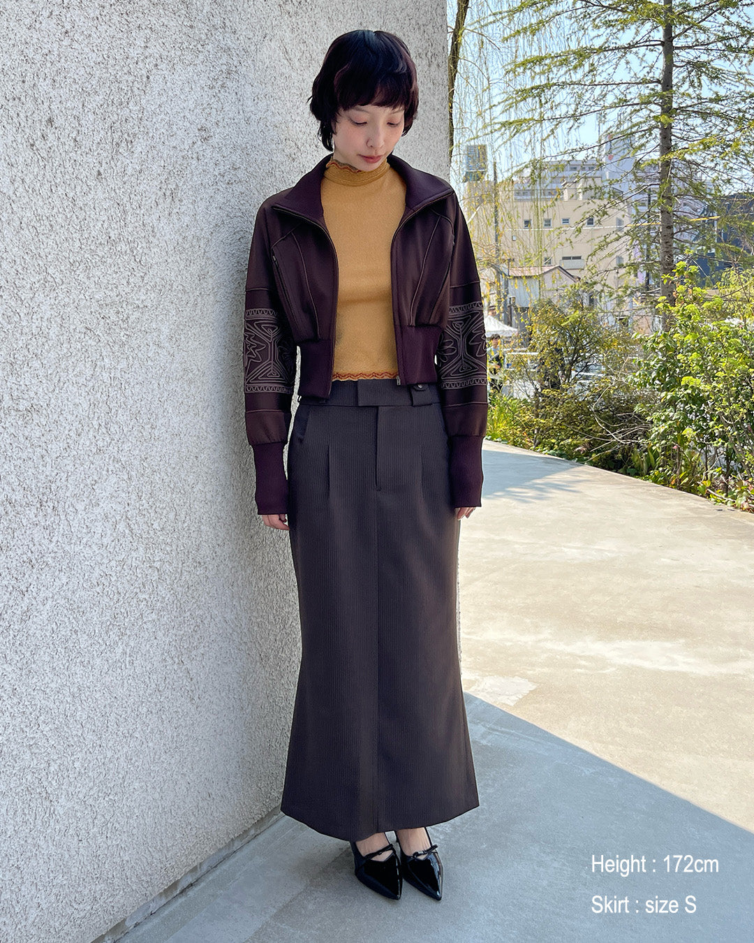 Wool tight skirt Dark brown【予約販売:2026年9月~10月発送予定】