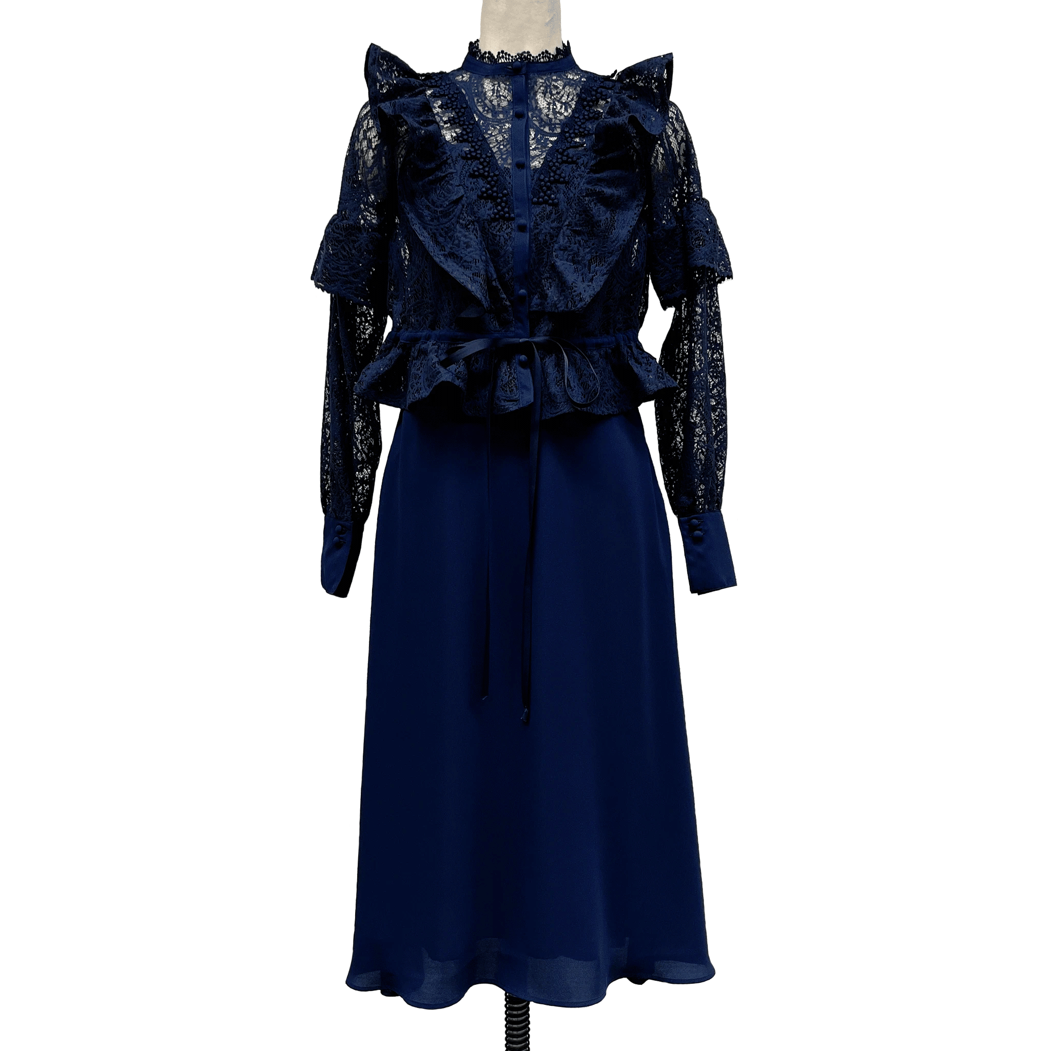 2-Way organic cotton lace midi dress