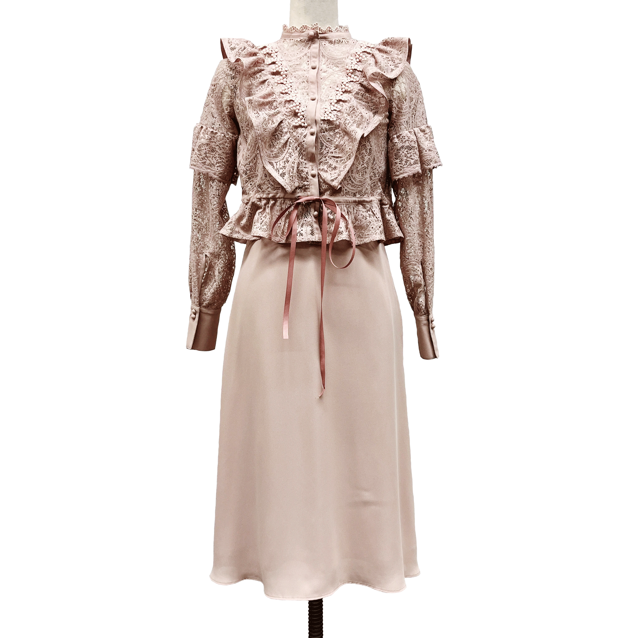 2-Way organic cotton lace midi dress