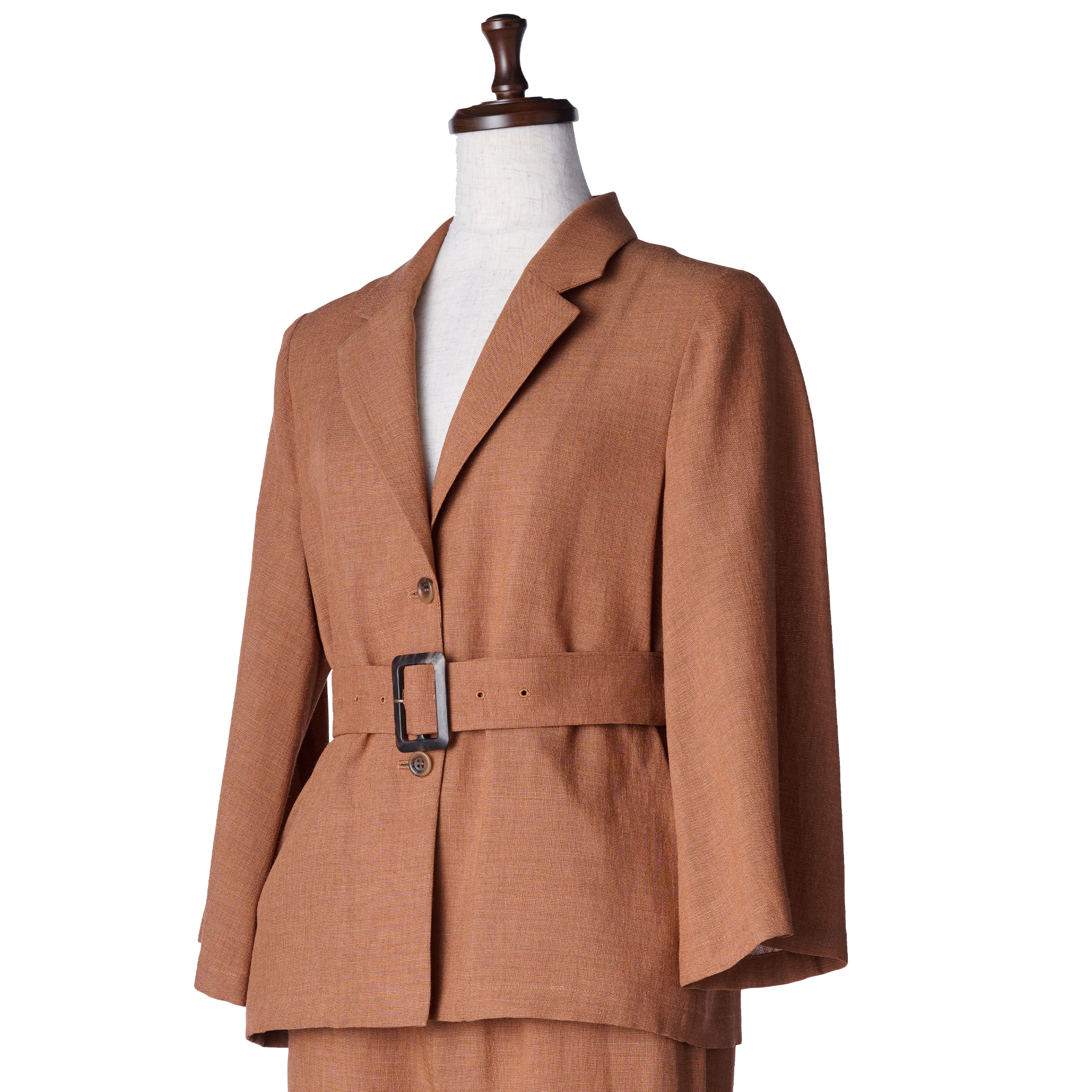 Ramie melange summer jacket Brown