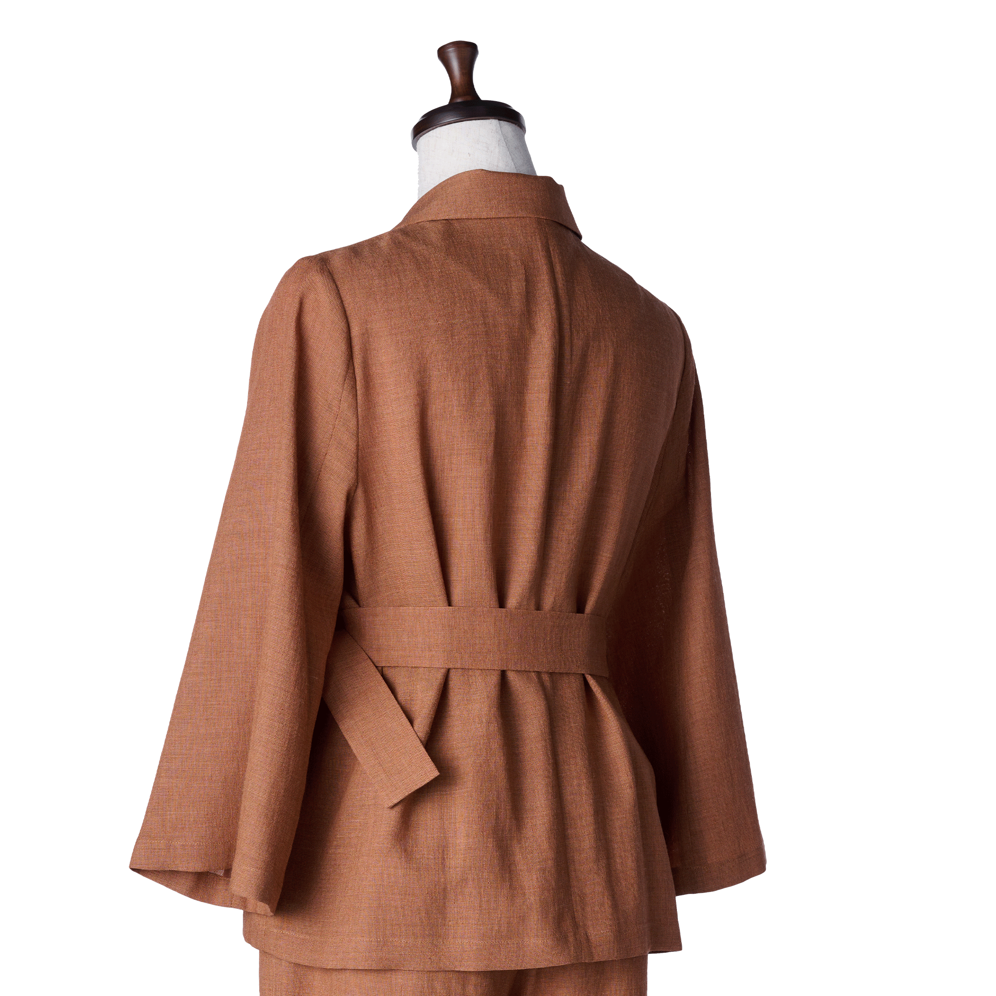 Ramie melange summer jacket Brown