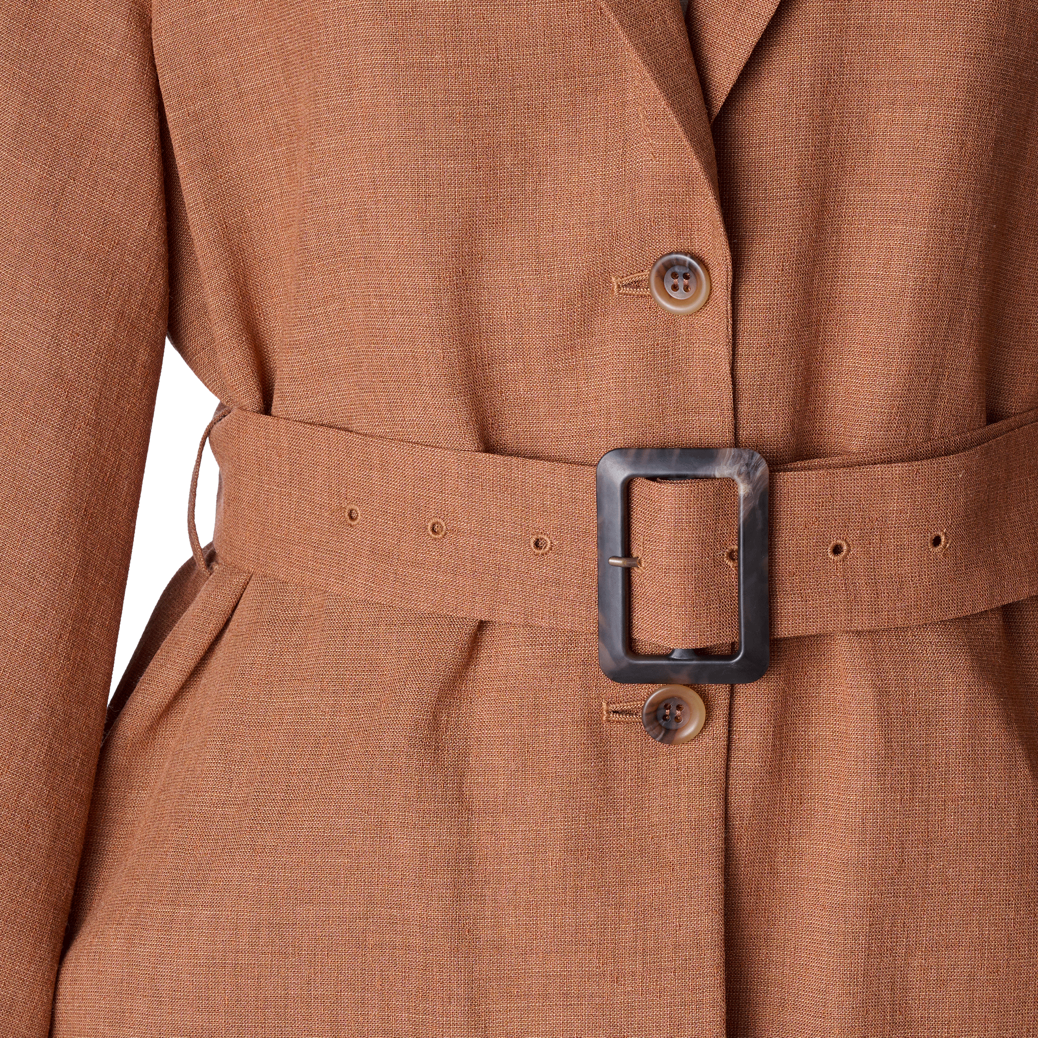 Ramie melange summer jacket Brown