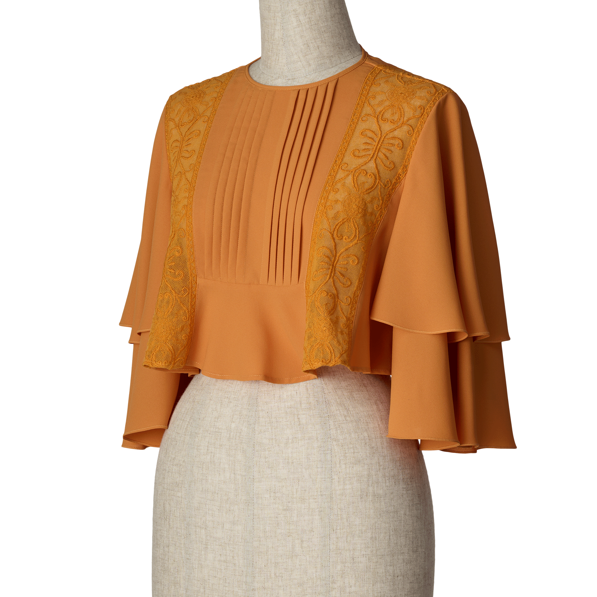 Sun lace cropped blouse Orange