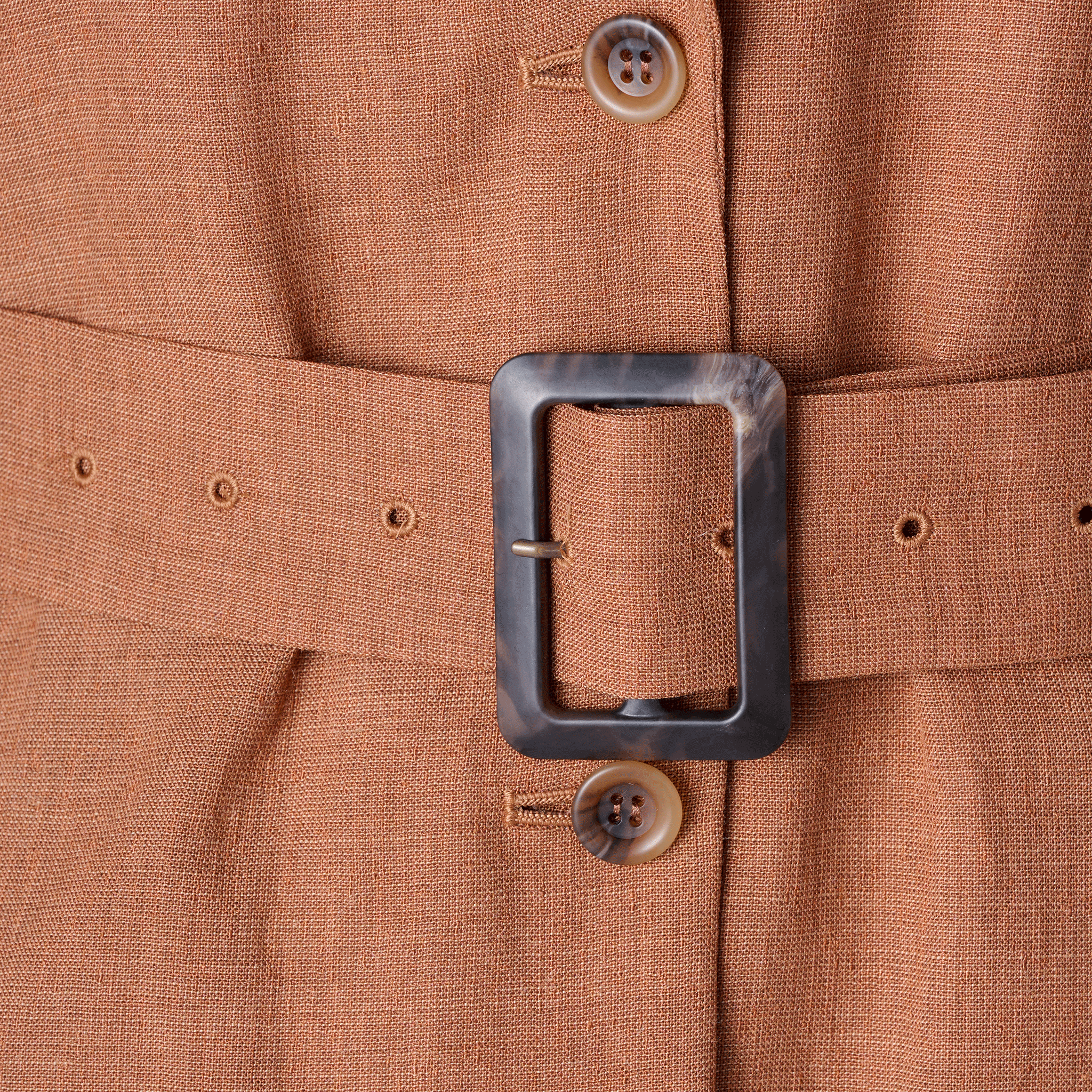 Ramie melange summer jacket Brown