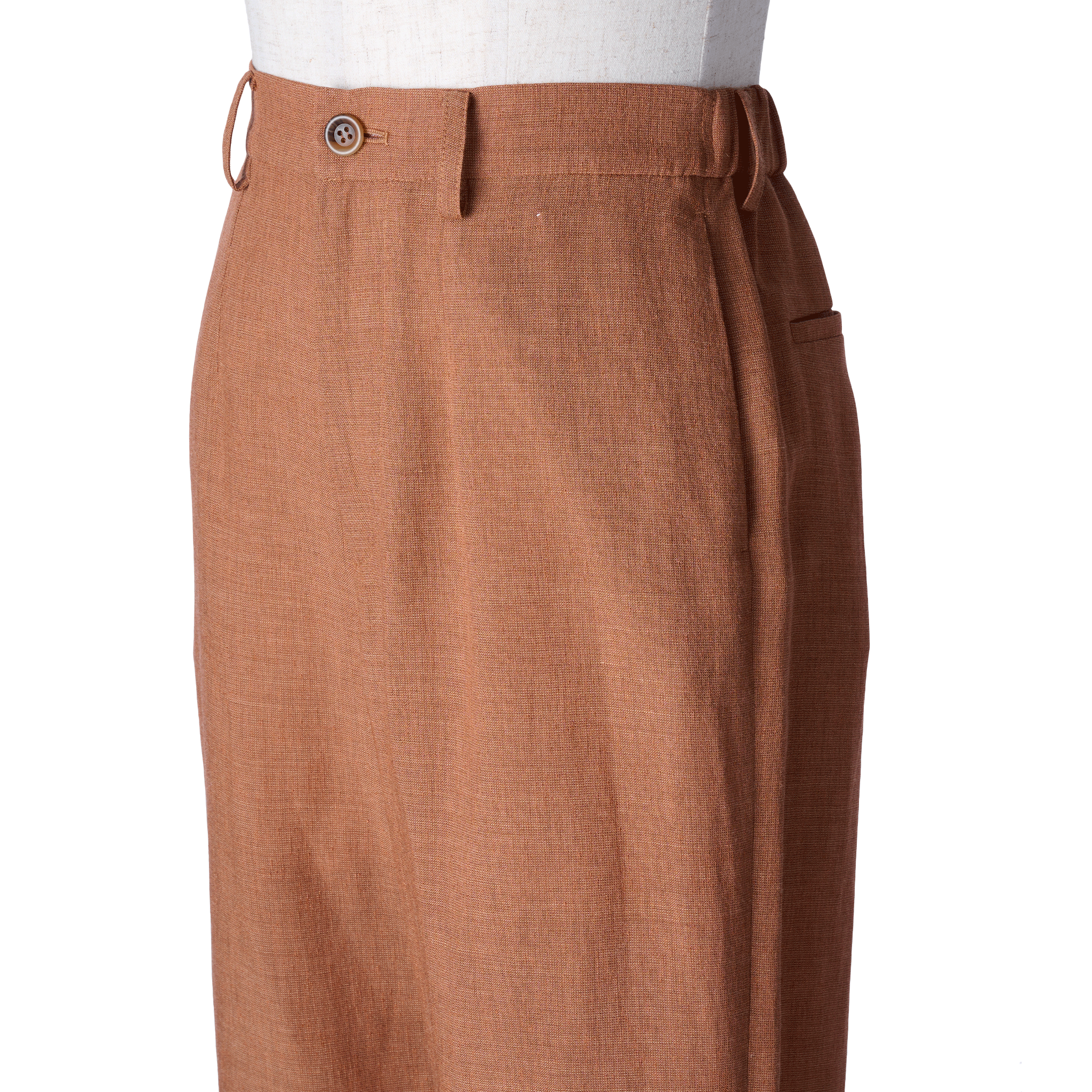 Ramie melange summer pants Brown