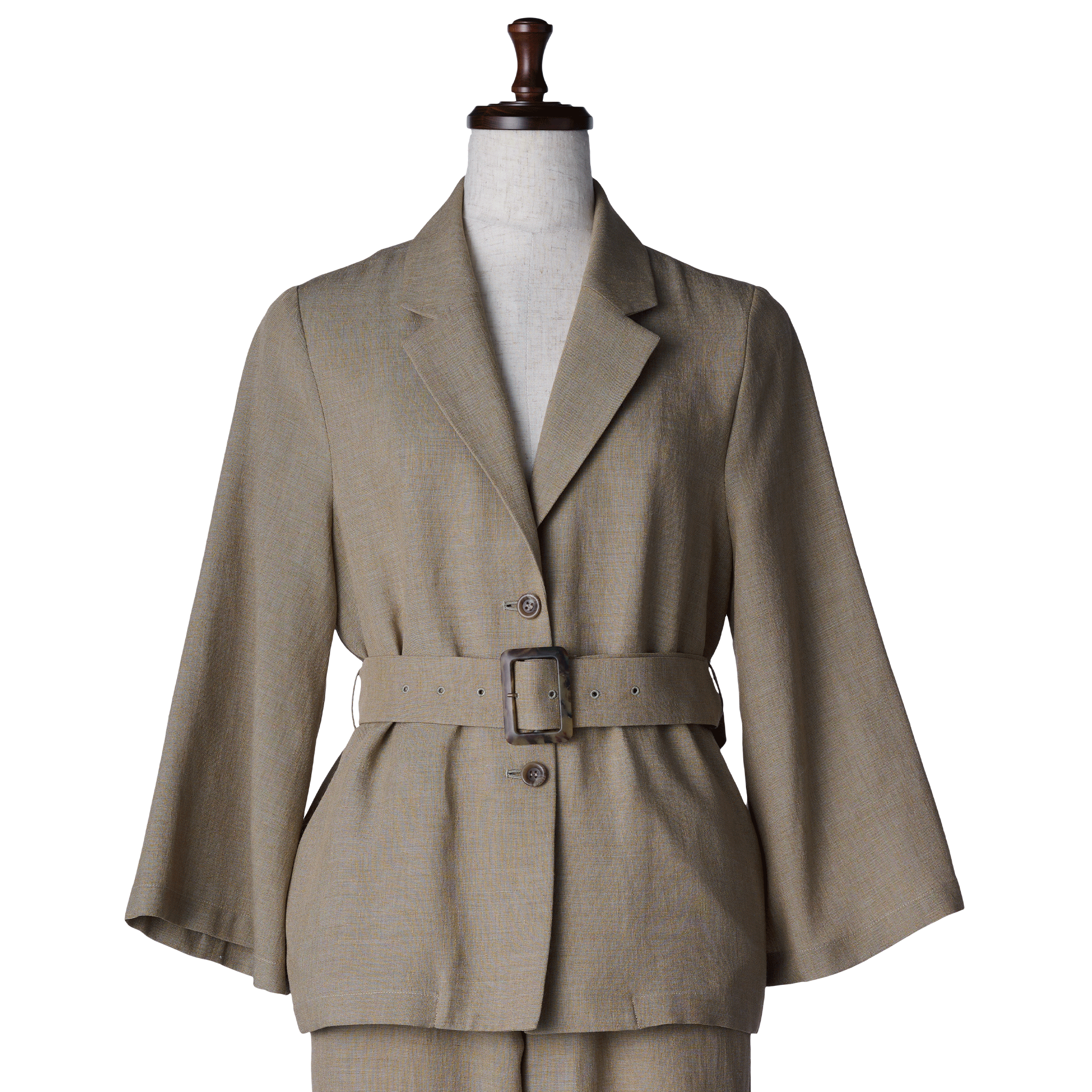 Ramie melange summer jacket Beige