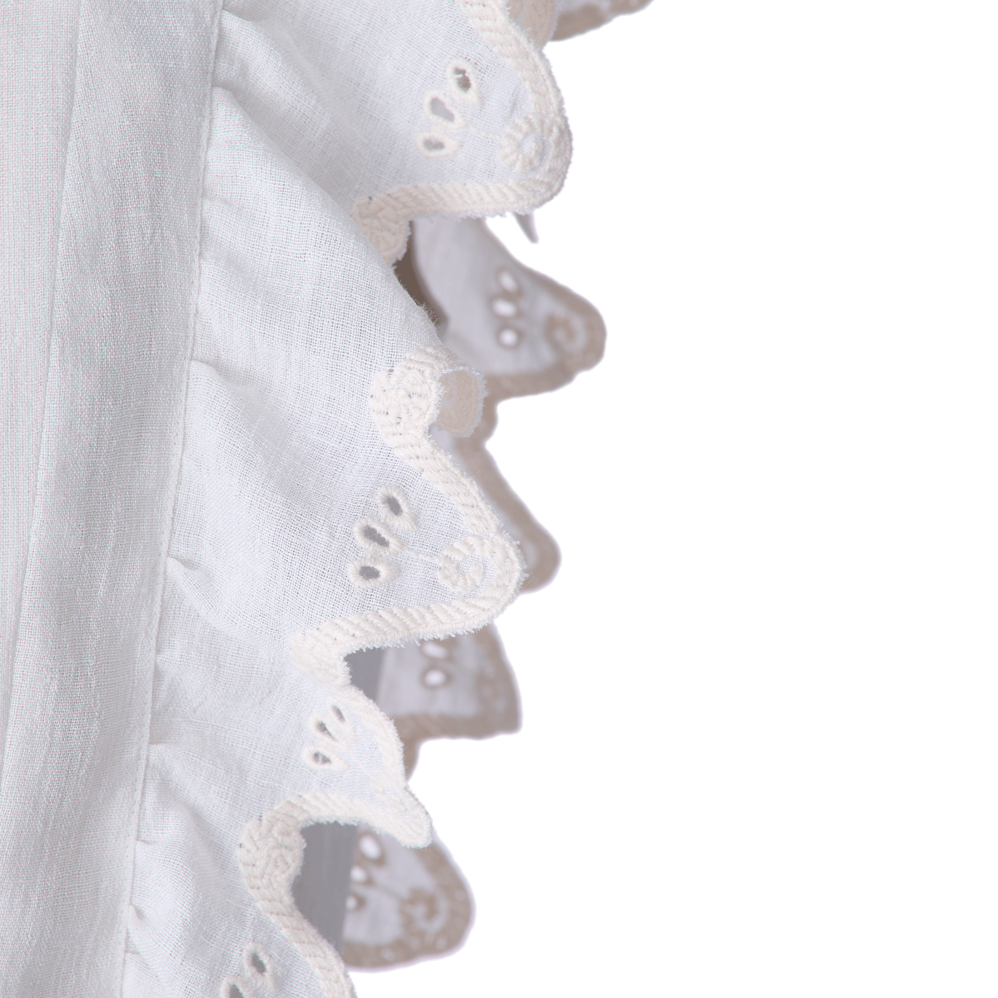 Wave eyelet embroidery frill mermaid midi dress