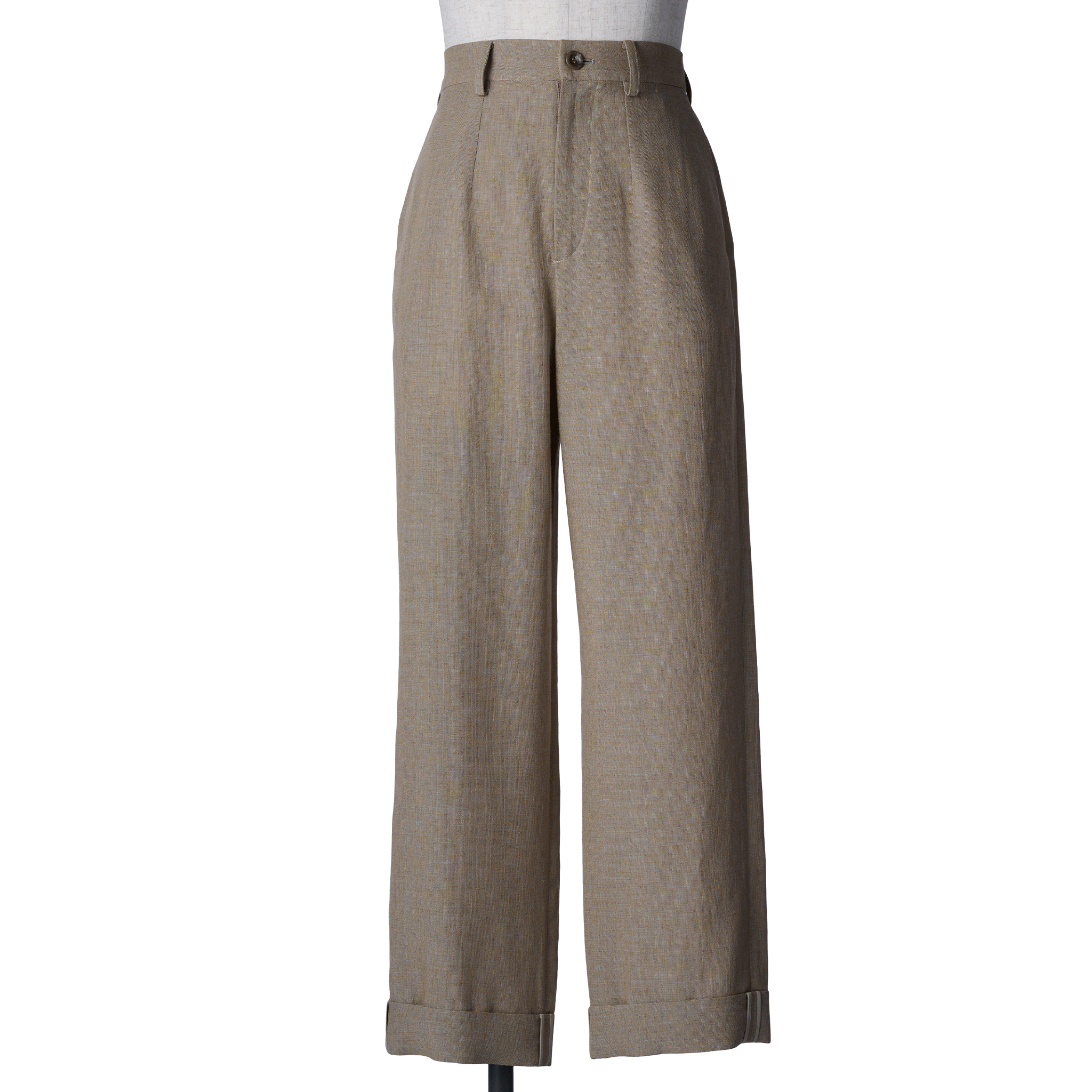 Ramie melange summer pants Beige
