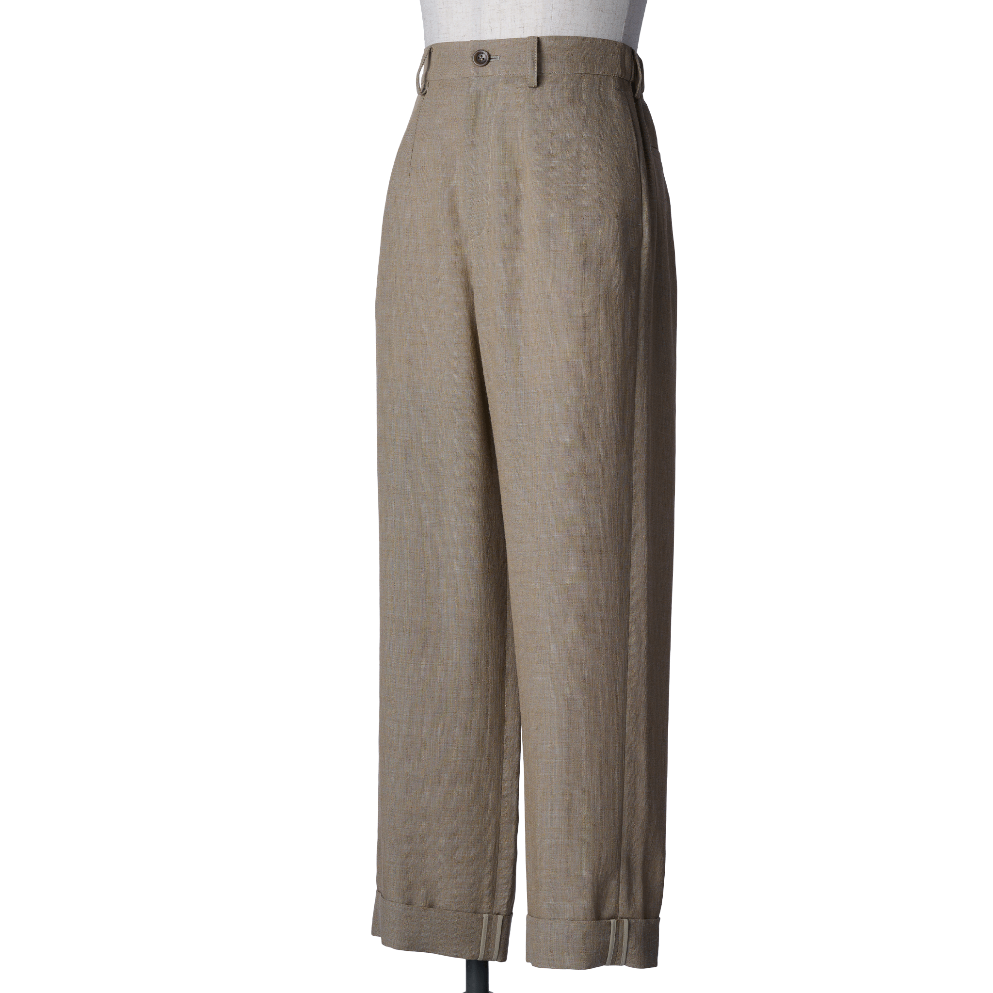 Ramie melange summer pants Beige