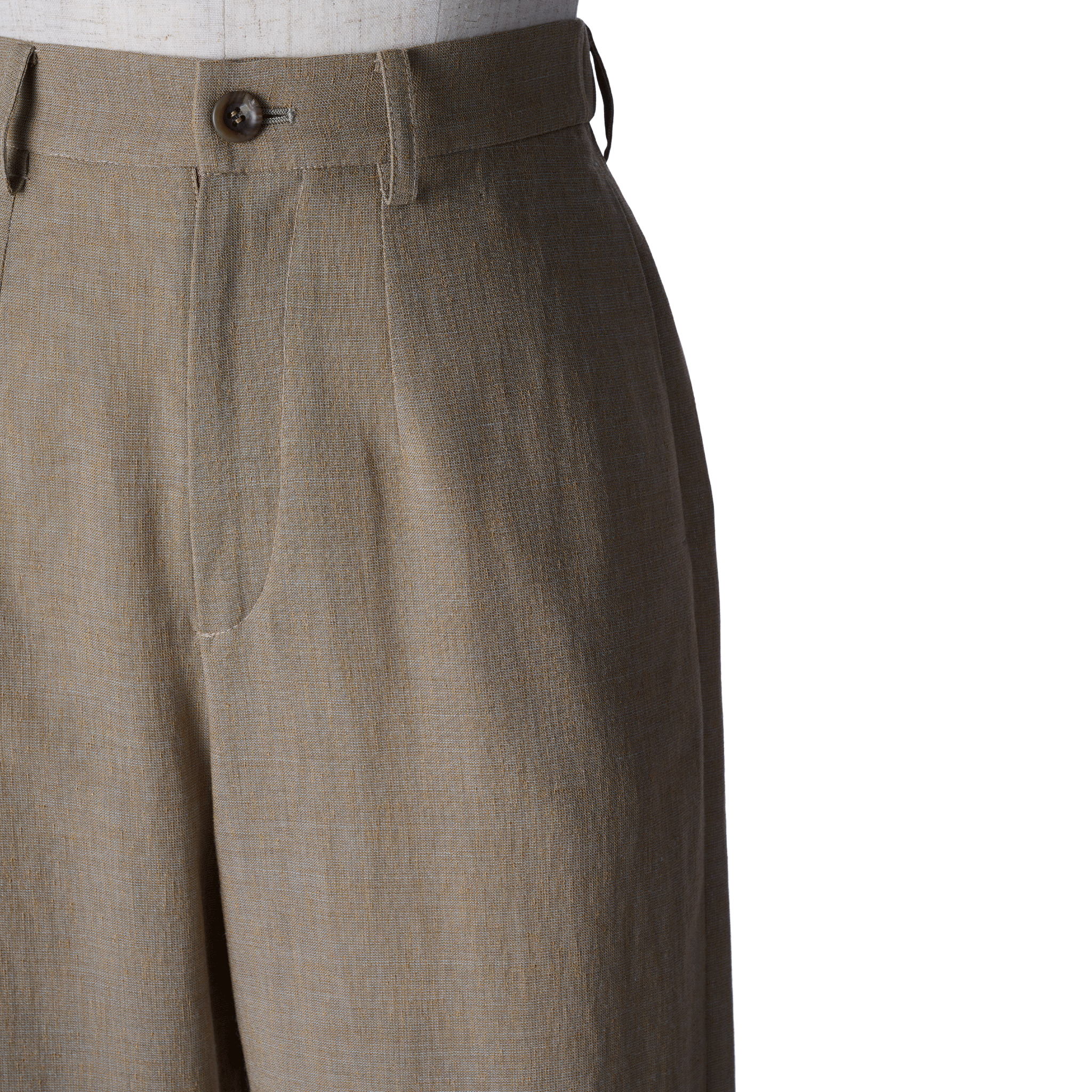 Ramie melange summer pants Beige