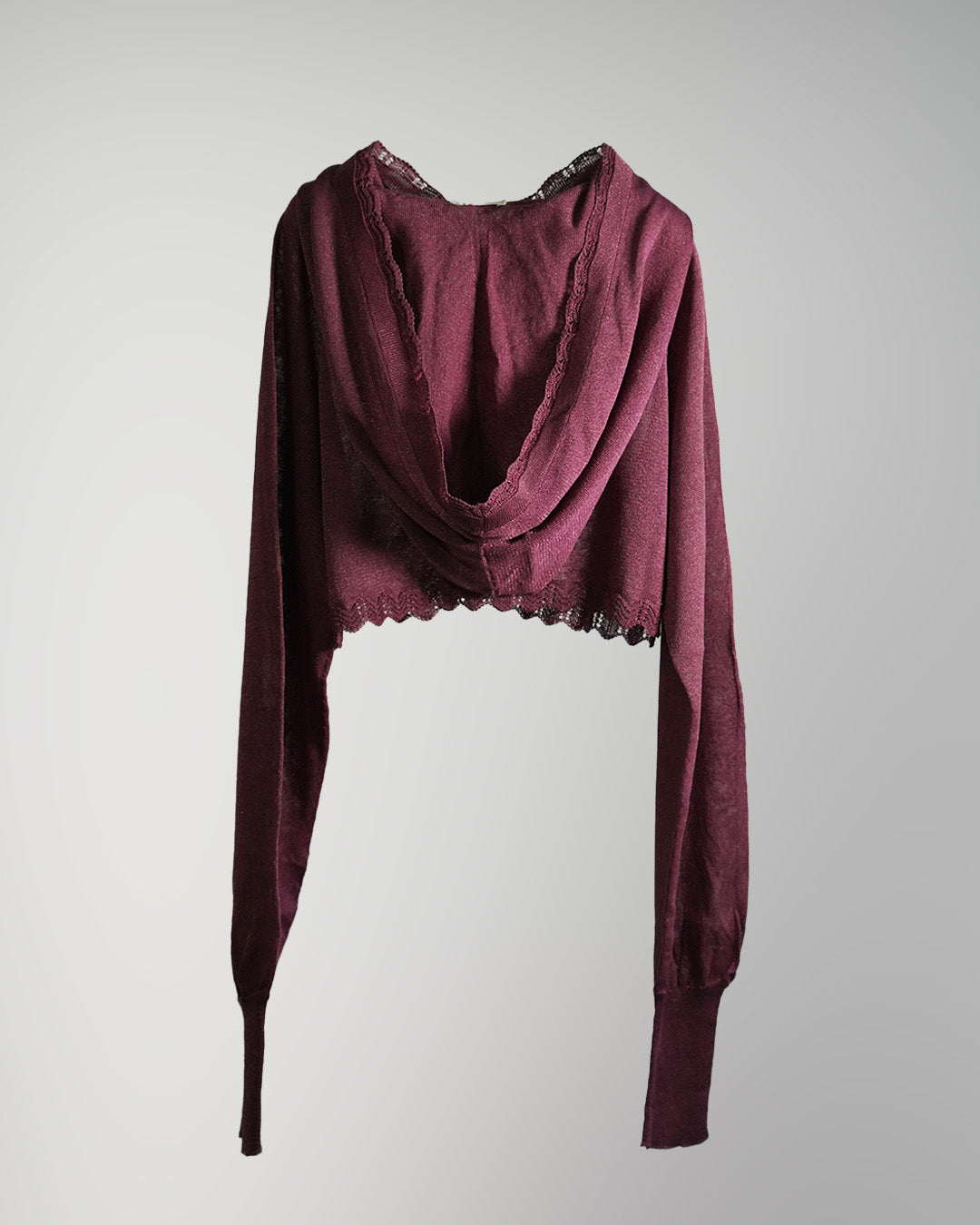 Lame knitted hoodie cardigan Purple